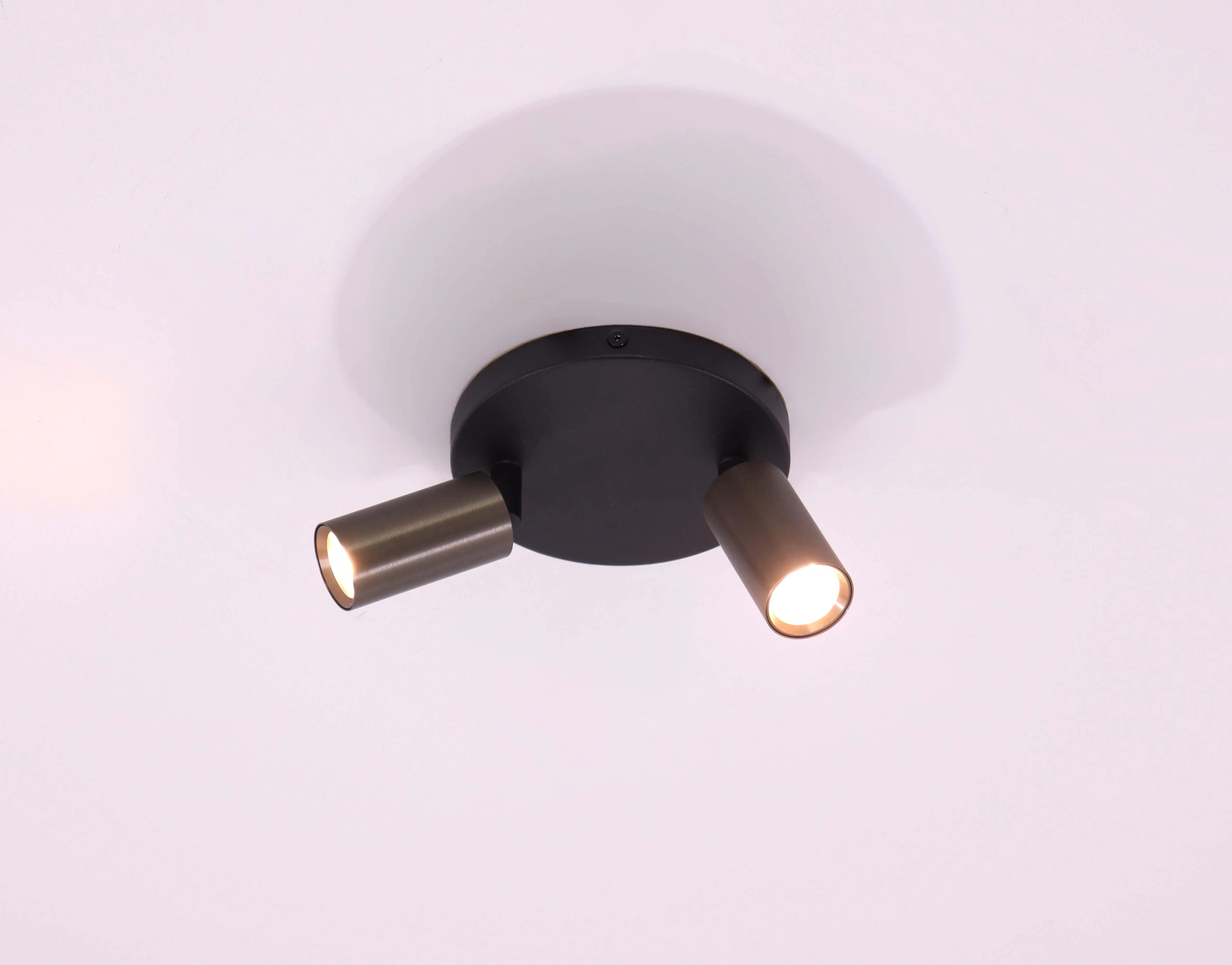 Opbouwspot 2 lichts - Koffie kleur - Rond diameter 15cm  45972