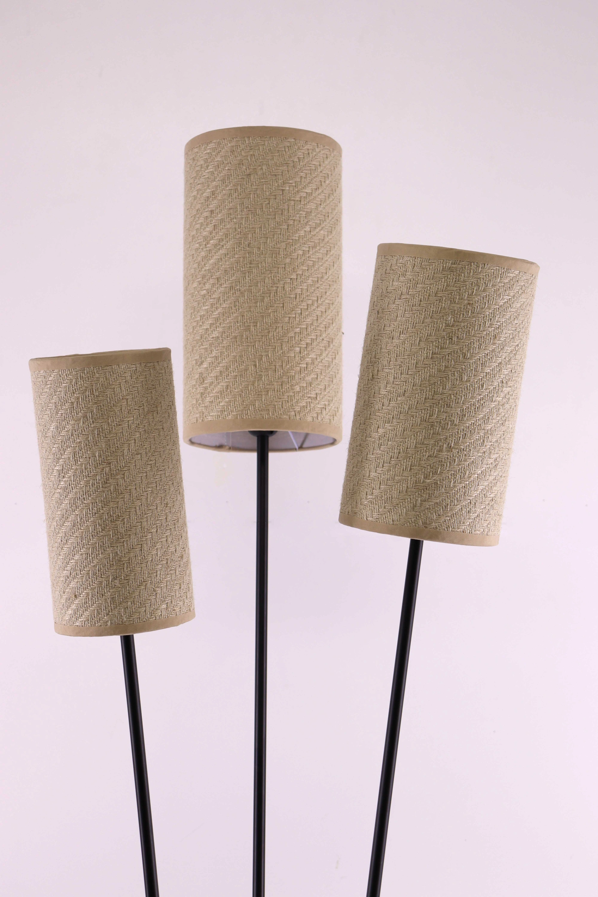 Vloerlamp - 3lichts - Stoffen kappen - Hoogte 170cm 46299