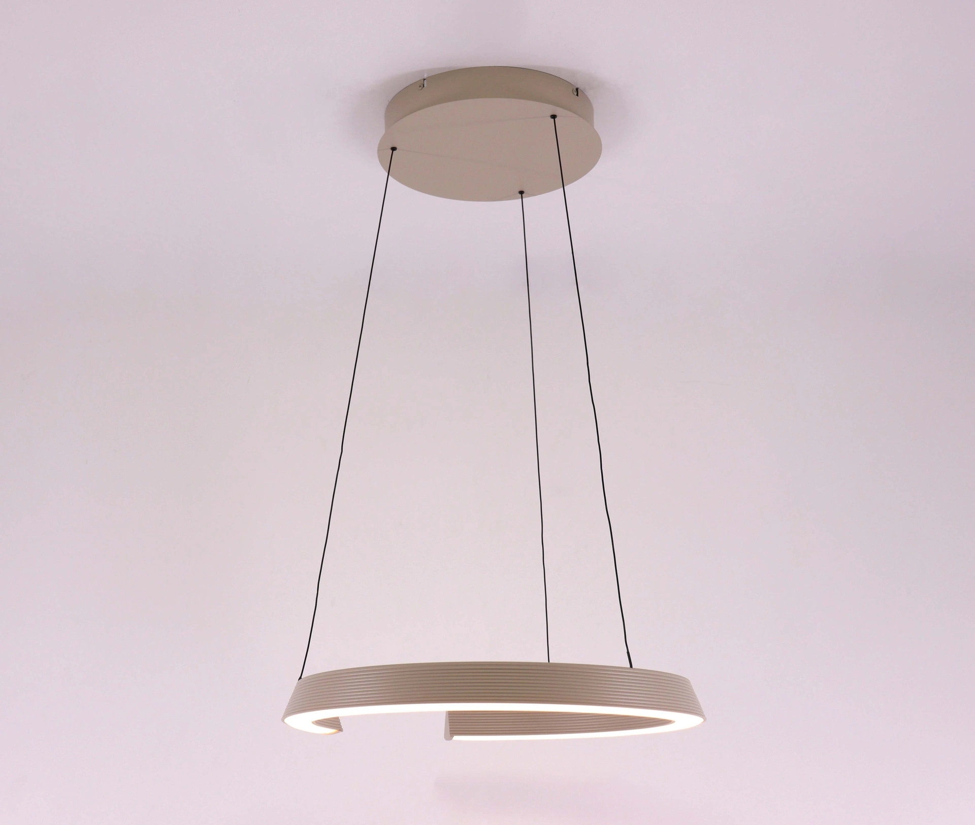 Hanglamp rond dimtowarm - Zand/beige easy lift -  Diameter 50cm 46463