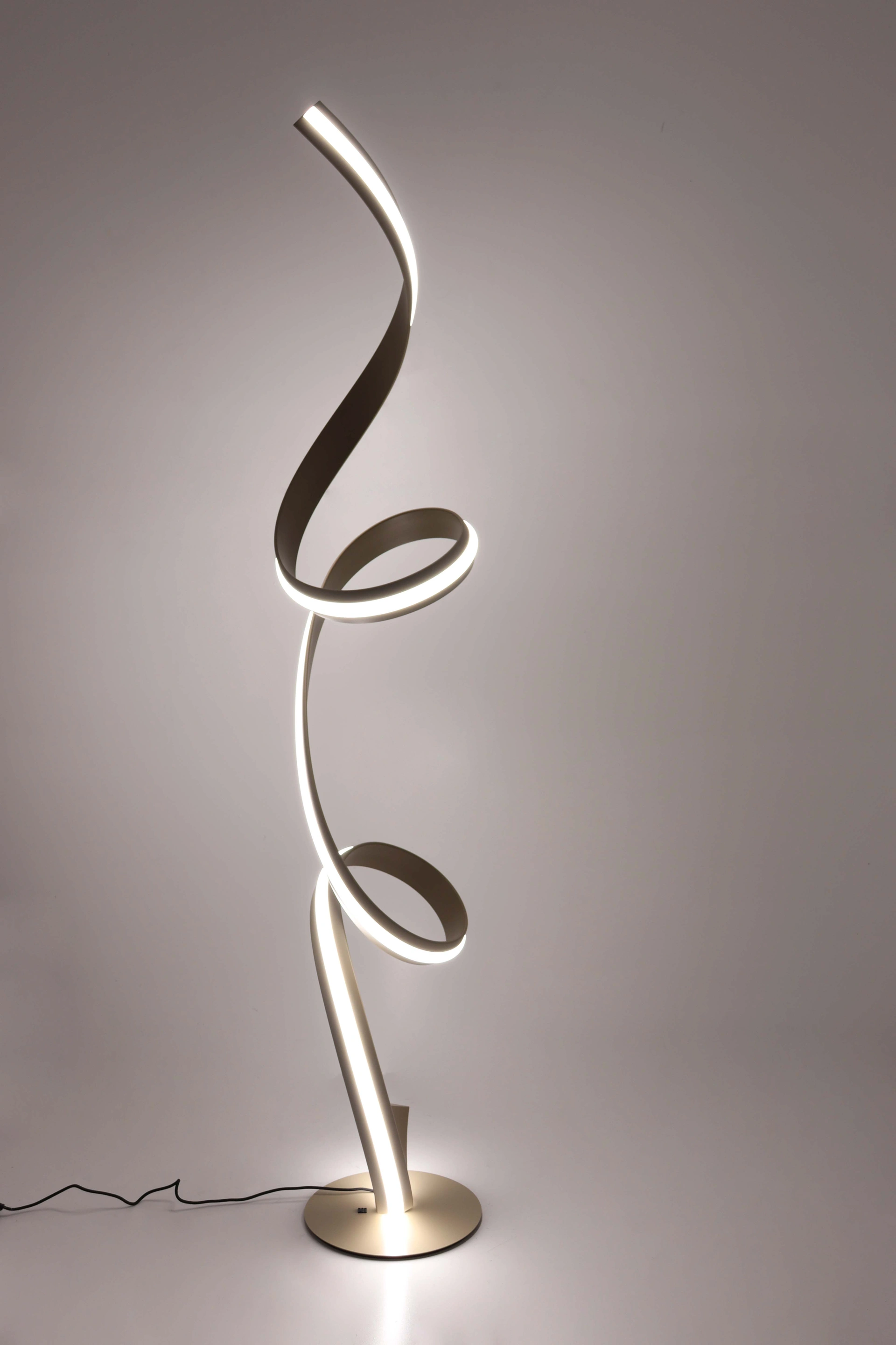 Vloerlamp in zandkleur 180cm met dimfunctie naar warm licht  46475