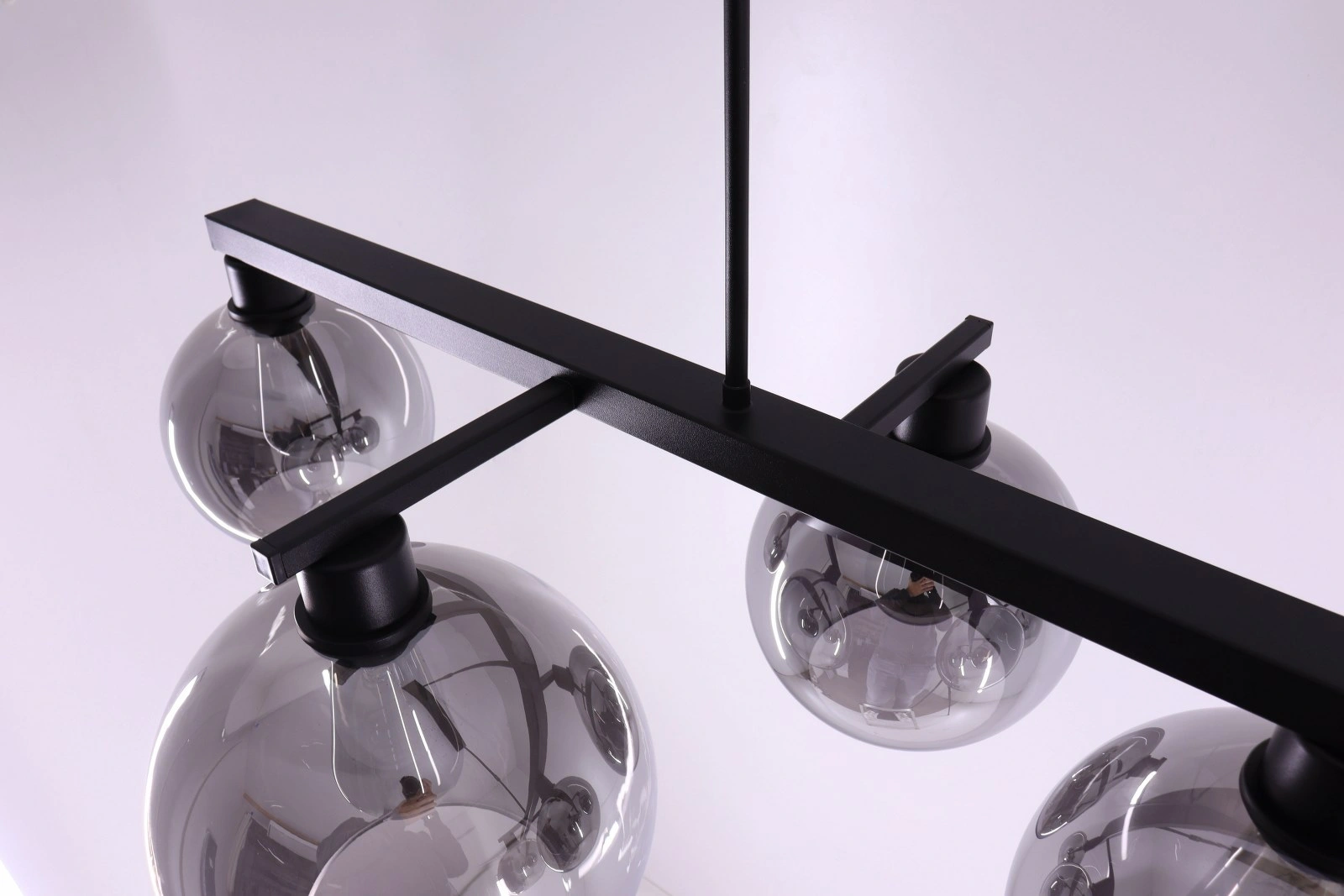 Hanglamp 7 lichts aan frame (#alleen af te halen#) - smoke rookglas - 140cm 50165