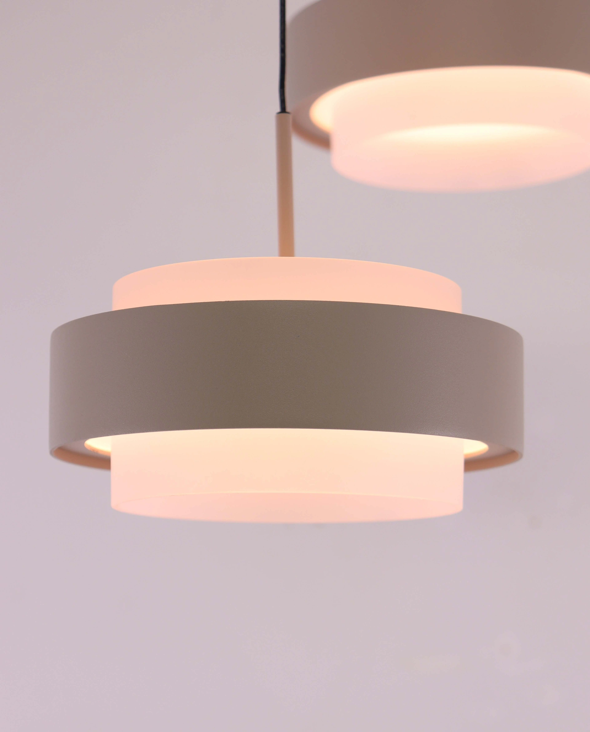 hanglamp rond 3lichts creme - Diameter 33cm - Comfortlift functie  46452