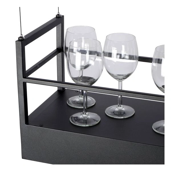 Hanglamp boven kookeiland of keuken met opbergrek - zwart 44496