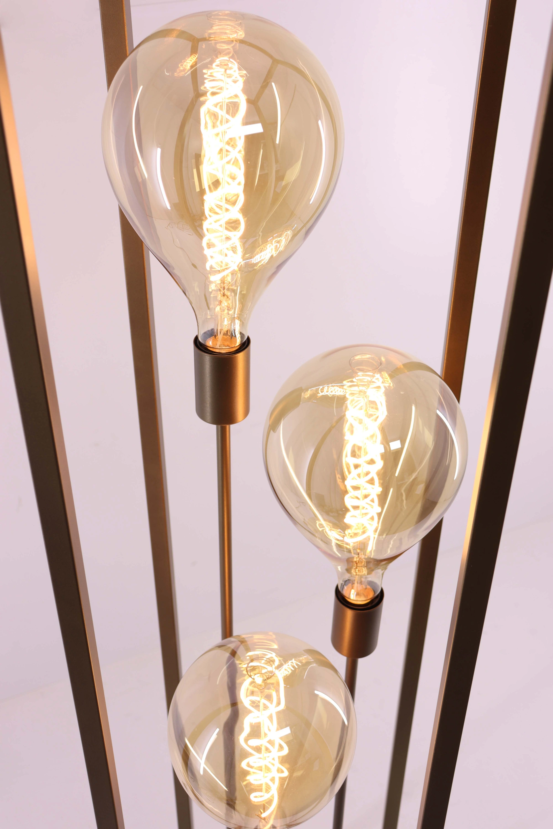 Vloerlamp kooi - brons 3 lichts - Hoogte 160cm 46583