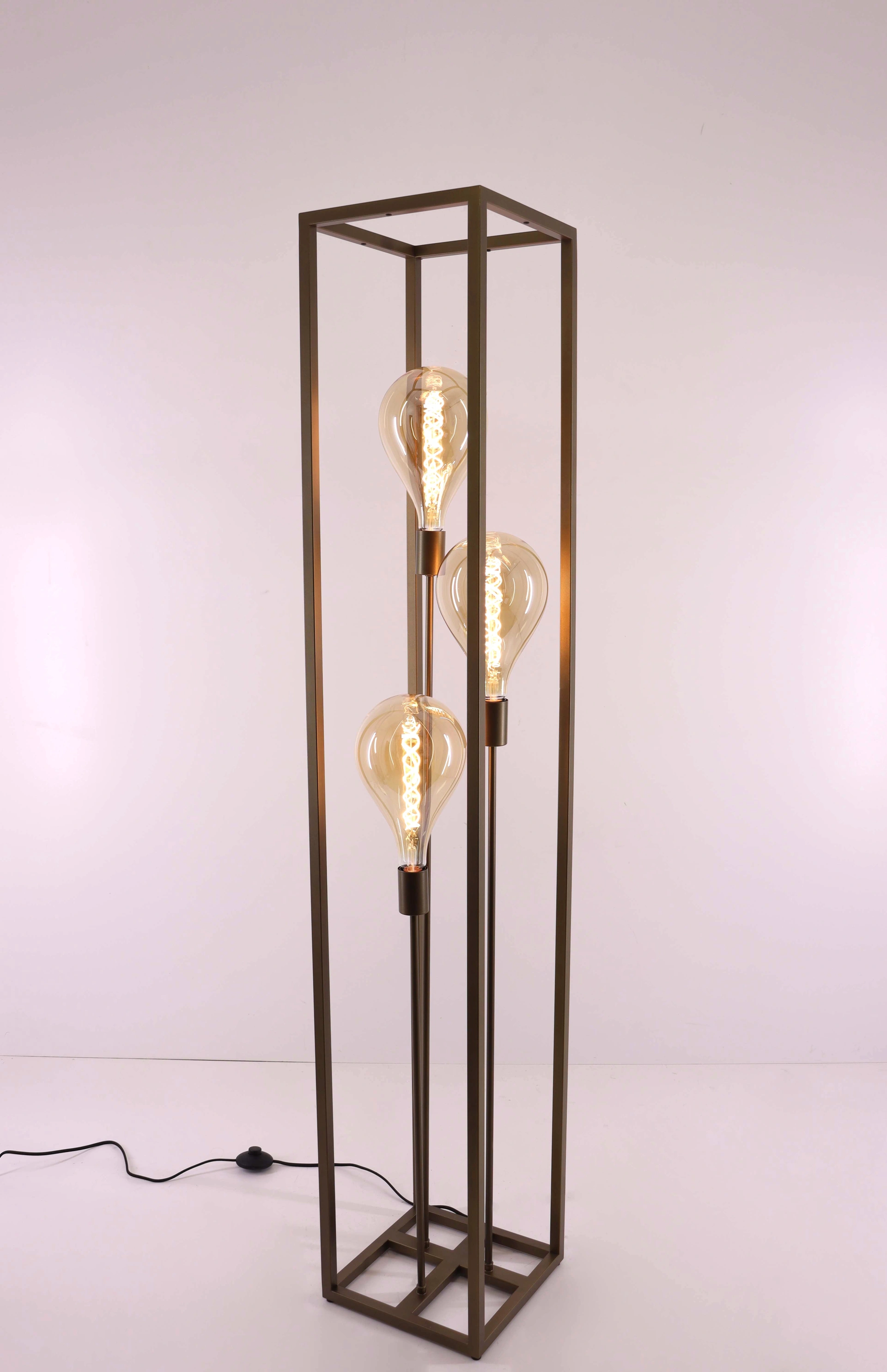 Vloerlamp kooi - brons 3 lichts - Hoogte 160cm 46583