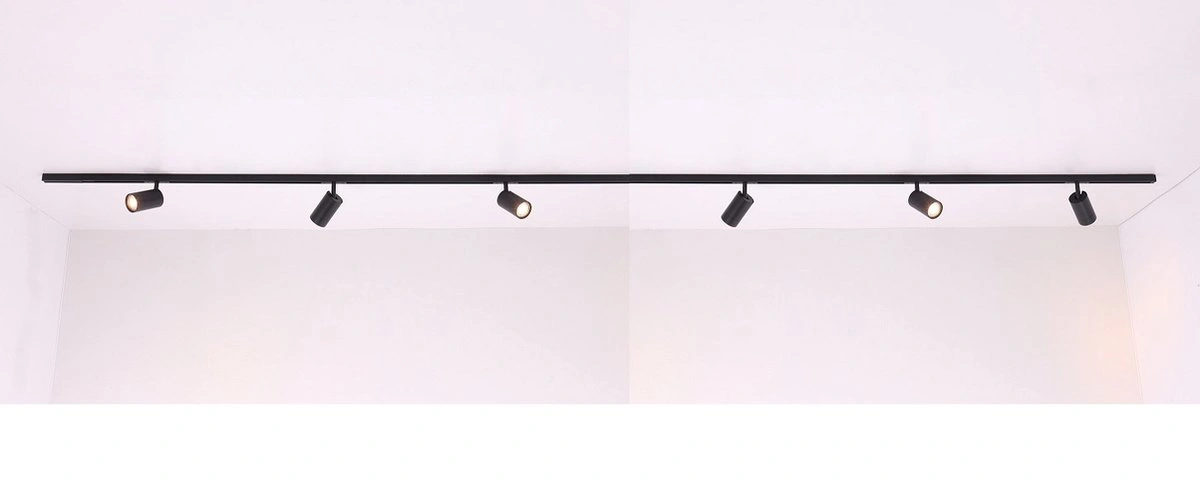 FLAT Designline railverlichting 4 meter met 6 spots zwart, GU10, SMART geschikt, compleet railsysteem 50181