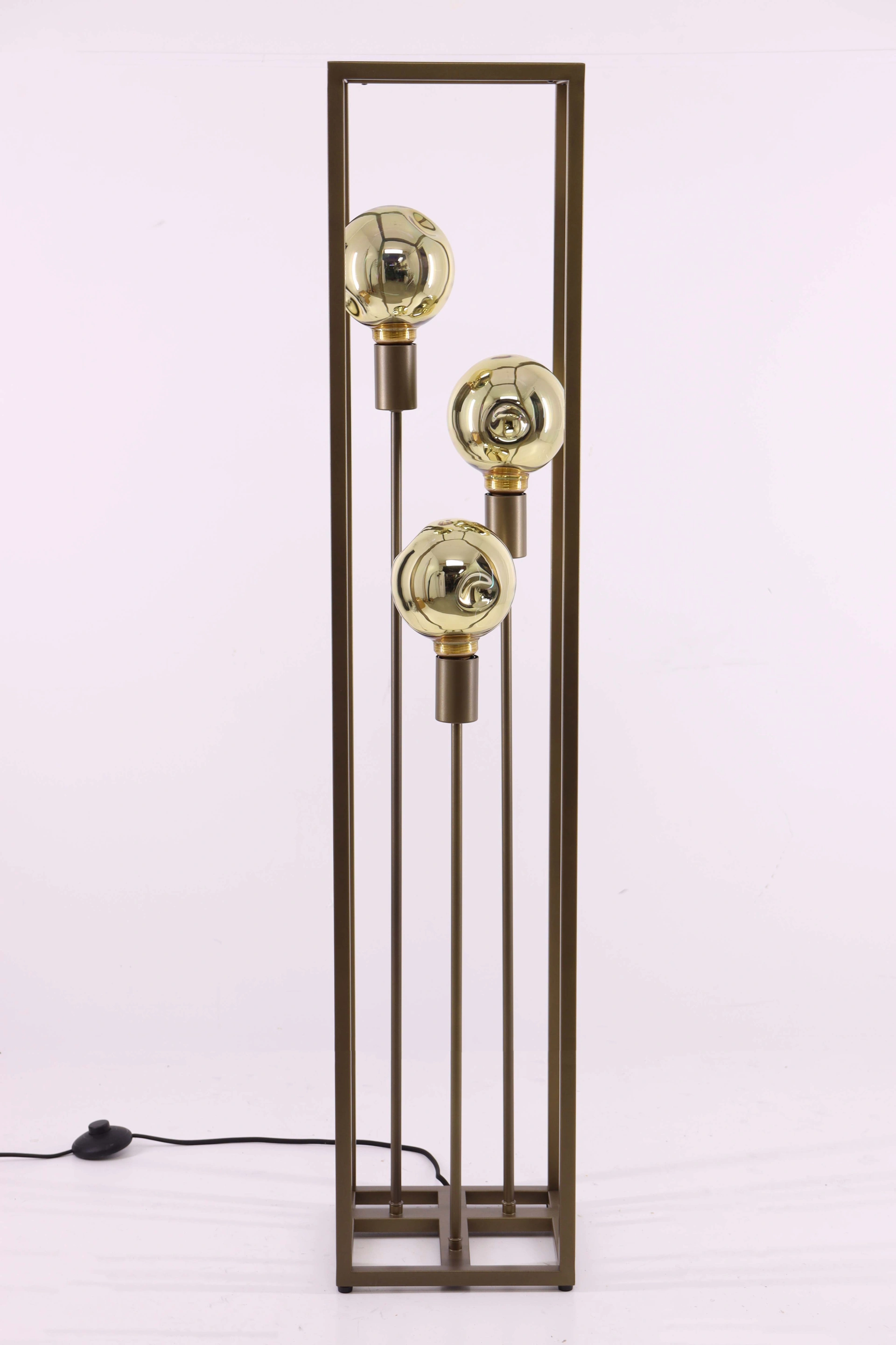 Vloerlamp kooi - Brons 3 lichts - Hoogte 120cm 46210