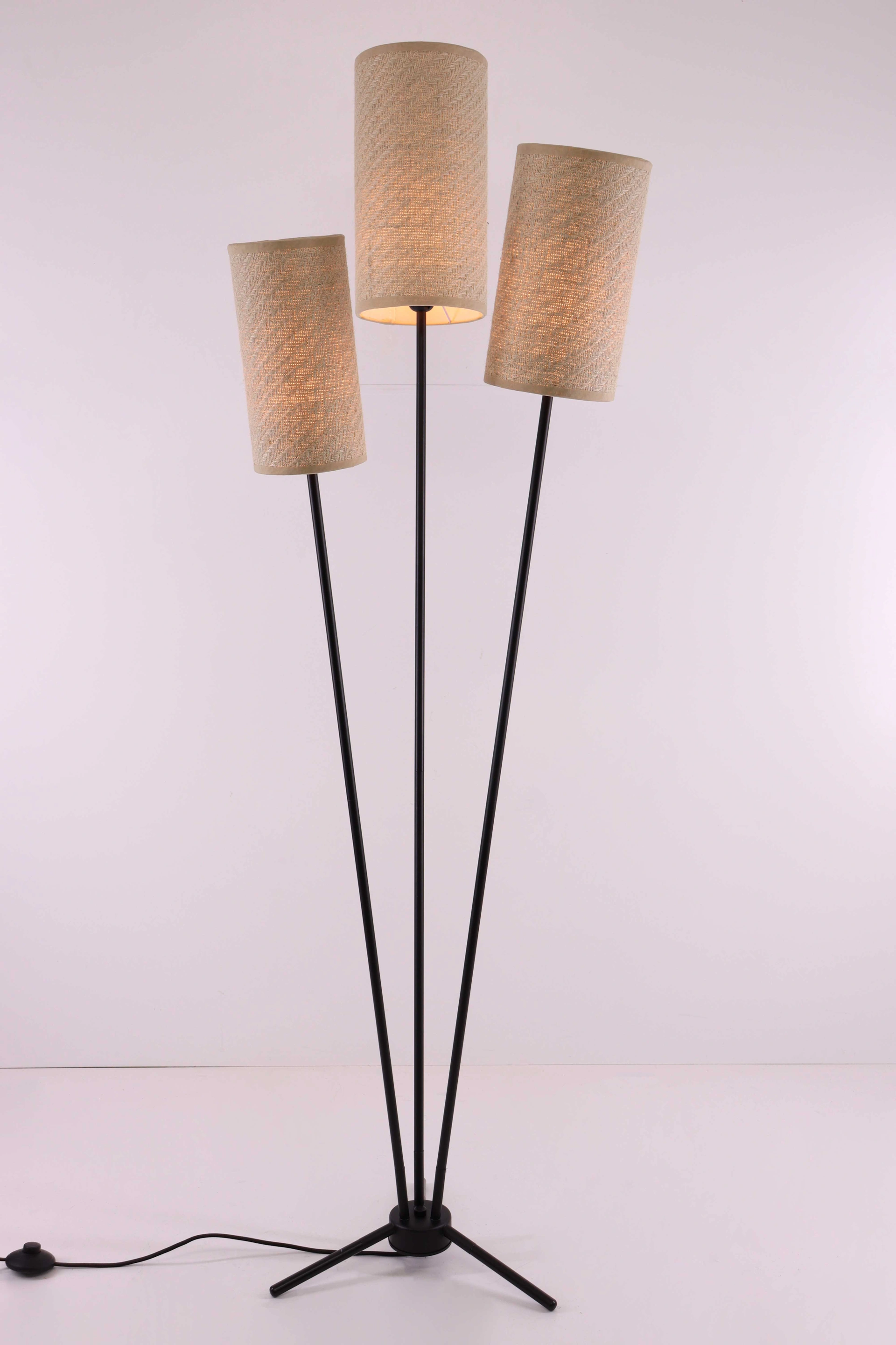 Vloerlamp - 3lichts - Stoffen kappen - Hoogte 170cm 46299