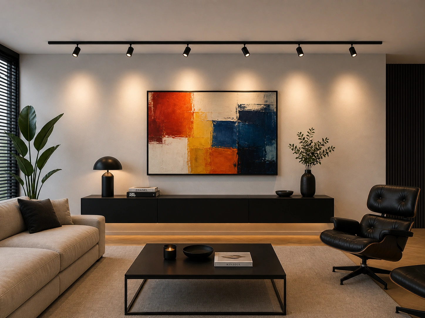 FLAT Designline railverlichting 4 meter met 6 spots zwart, GU10, SMART geschikt, compleet railsysteem 50181