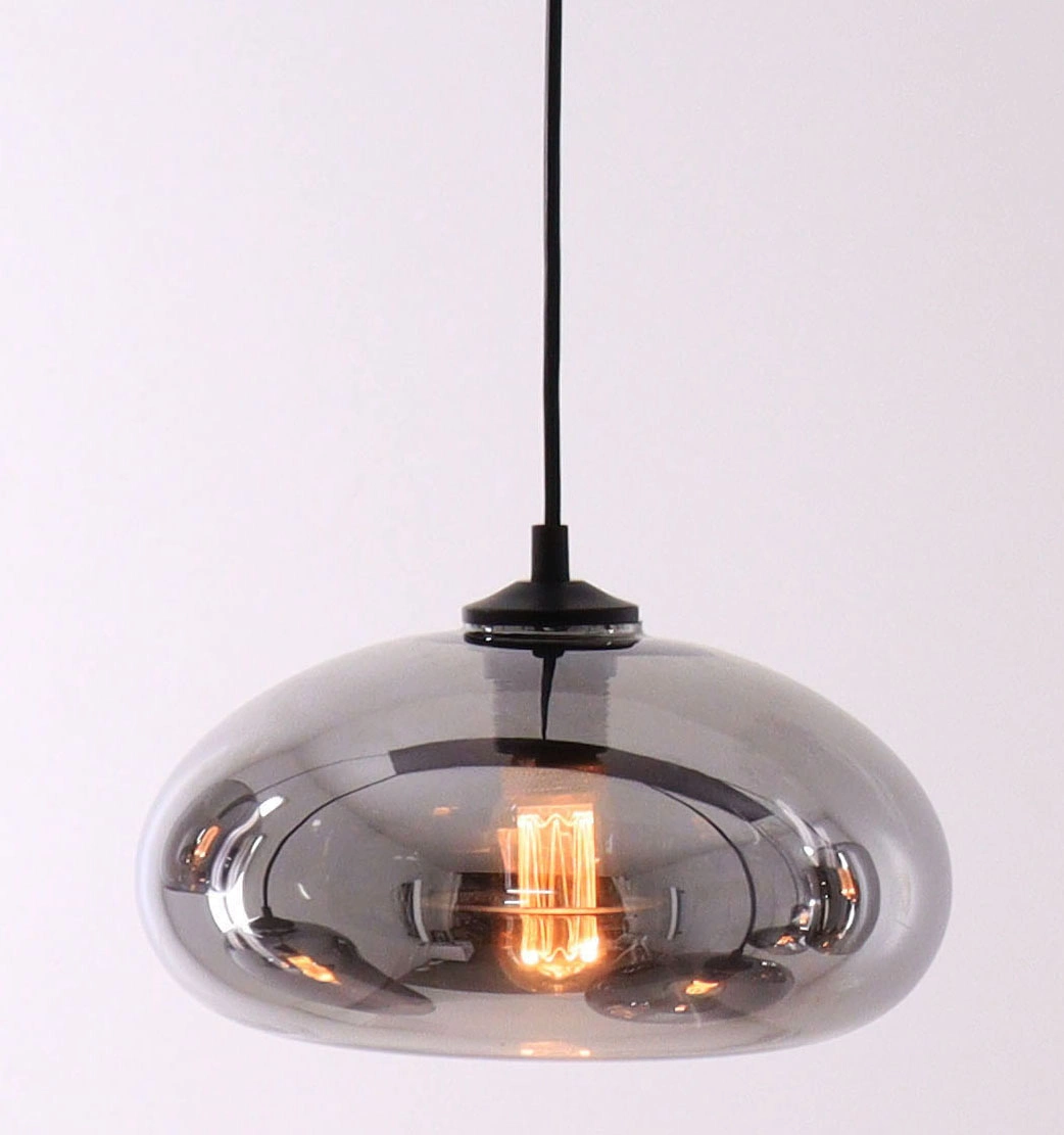 EEF hanglamp rookglas 6 lichts glazen hanglamp 100cm 50092