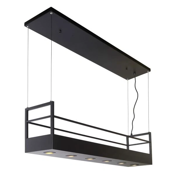 Hanglamp boven kookeiland of keuken met opbergrek - zwart 44496