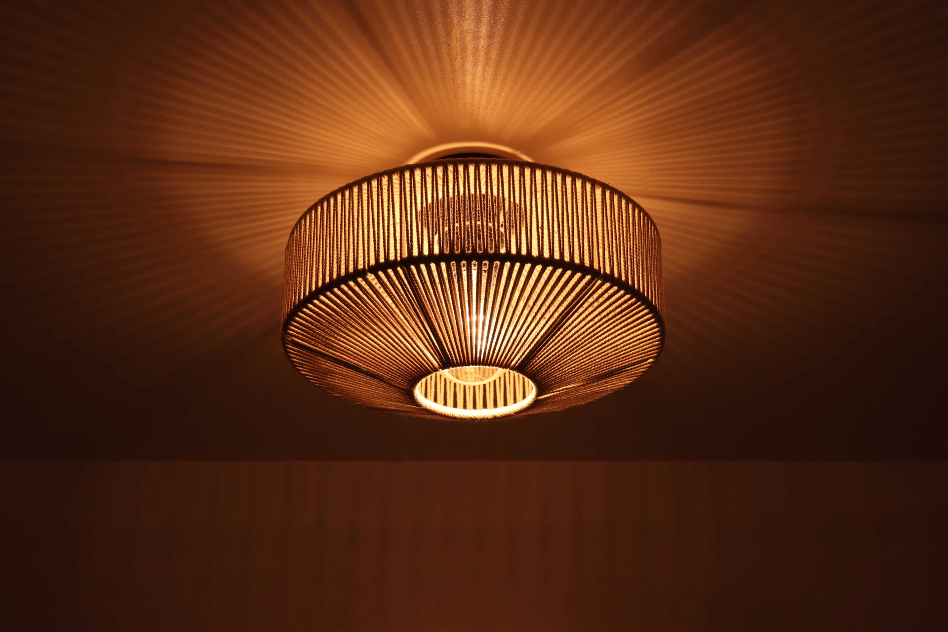 Plafondlamp naturel touw - zand/beige  - diameter 31cm  50223