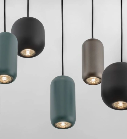 Hanglamp 6-lichts GU10 met organische metalen kappen SW10531