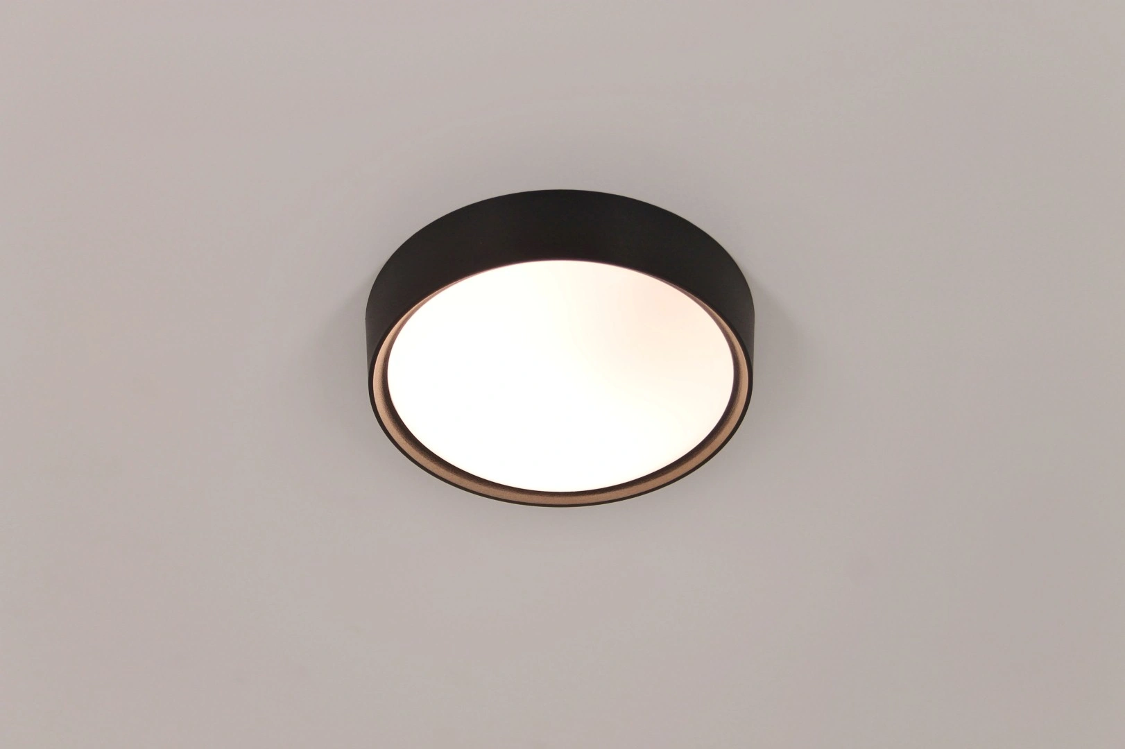 Plafondlamp rond zwart 25,5cm 40611