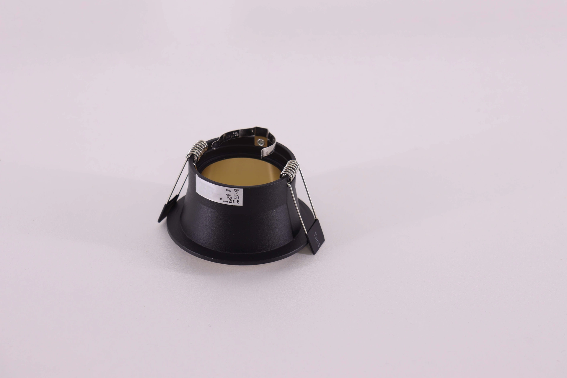 Ronde inbouwspot zwart/goud - Diameter 8,5cm - Zaagmaat 7cm 45436
