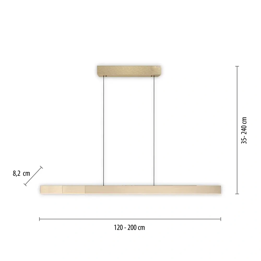 Hanglamp easy Lift + e-Slide L 120-200 cm Mat Goud 45826
