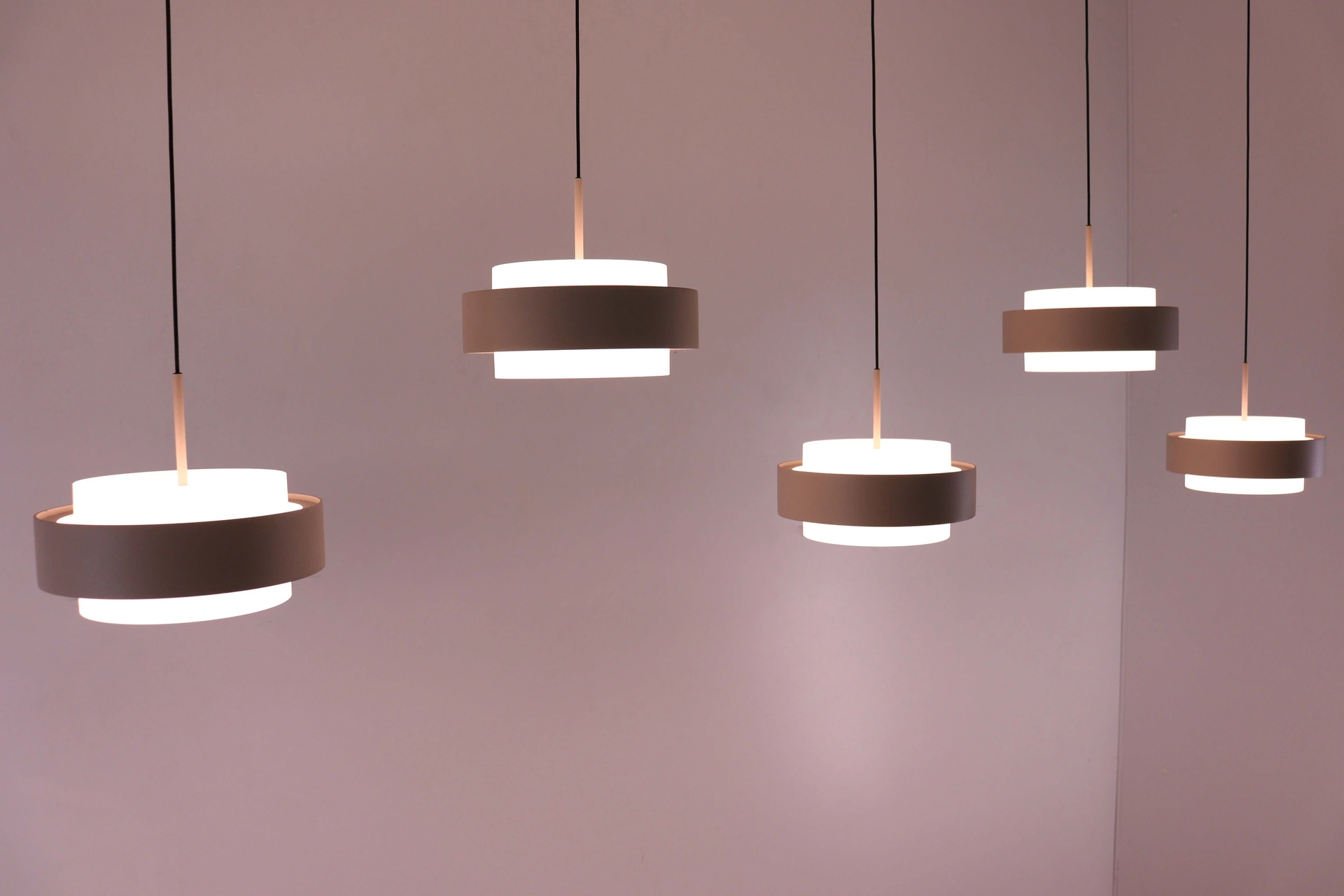hanglamp 5lichts creme - lengte 140cm - Comfortlift functie 46229