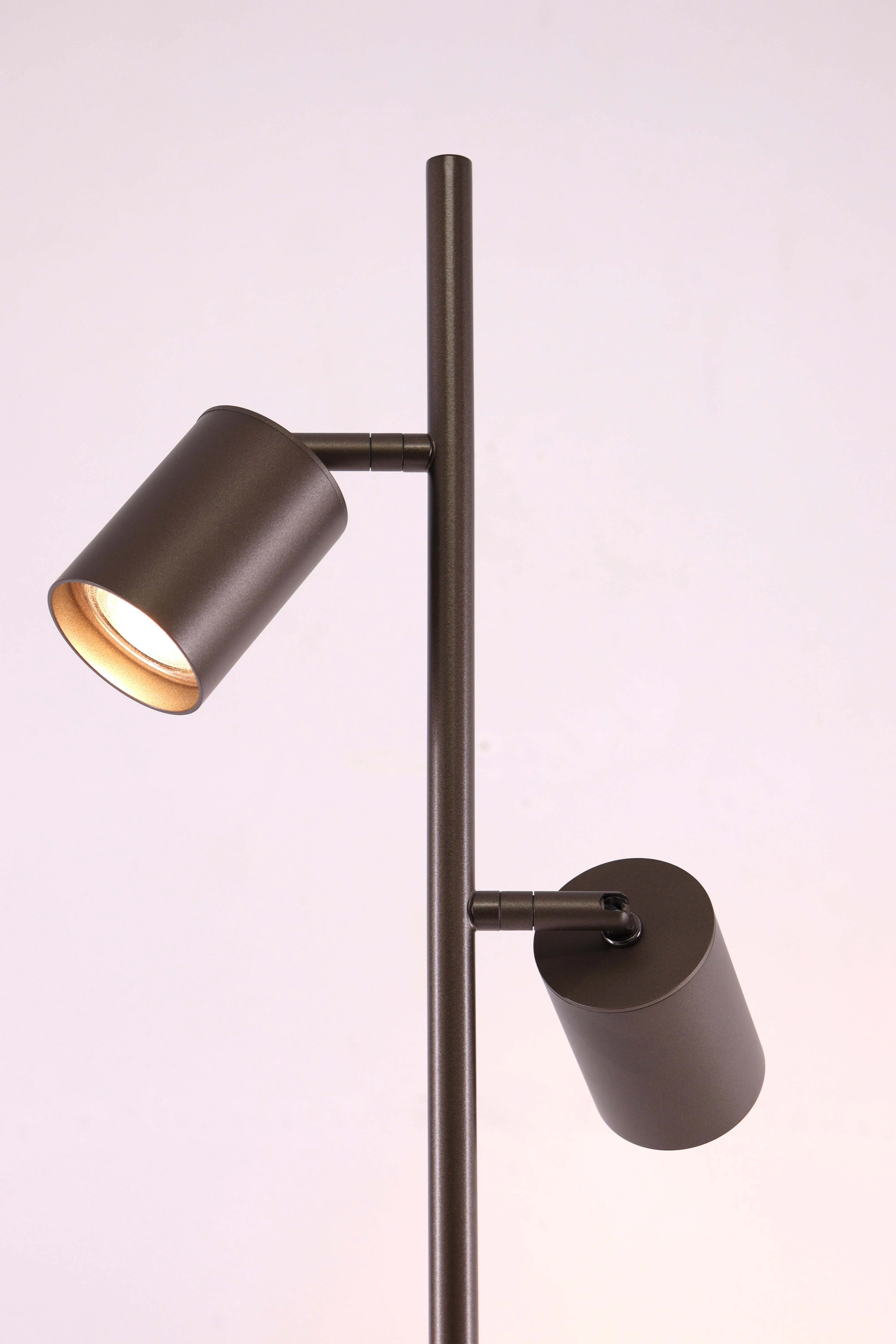 Vloerlamp cacao met 2 spots - Gu10 - 150cm 61225