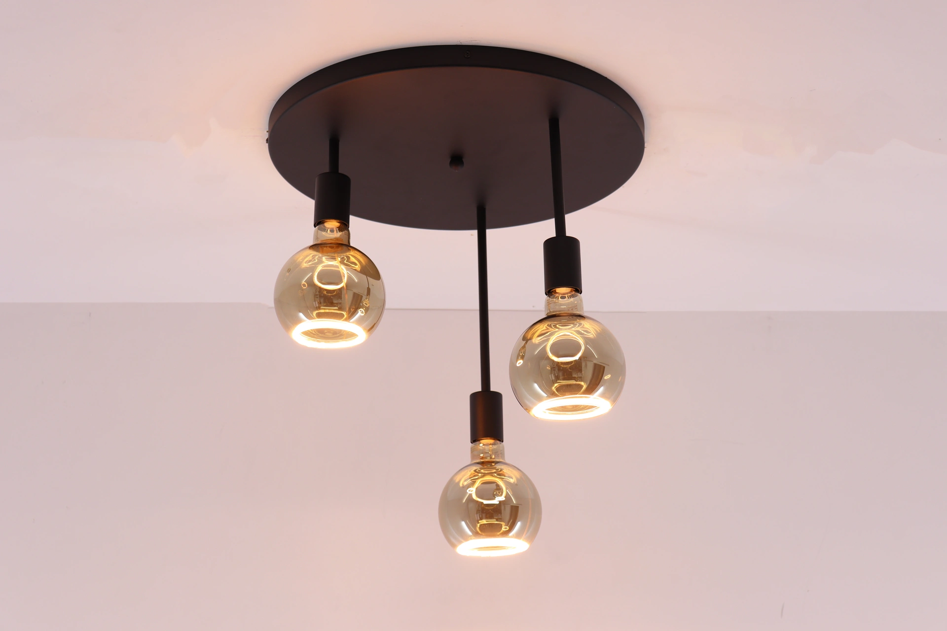 Plafondlamp 3 lichts - Exclusief segula lichtbronnen -  Zwart 61148