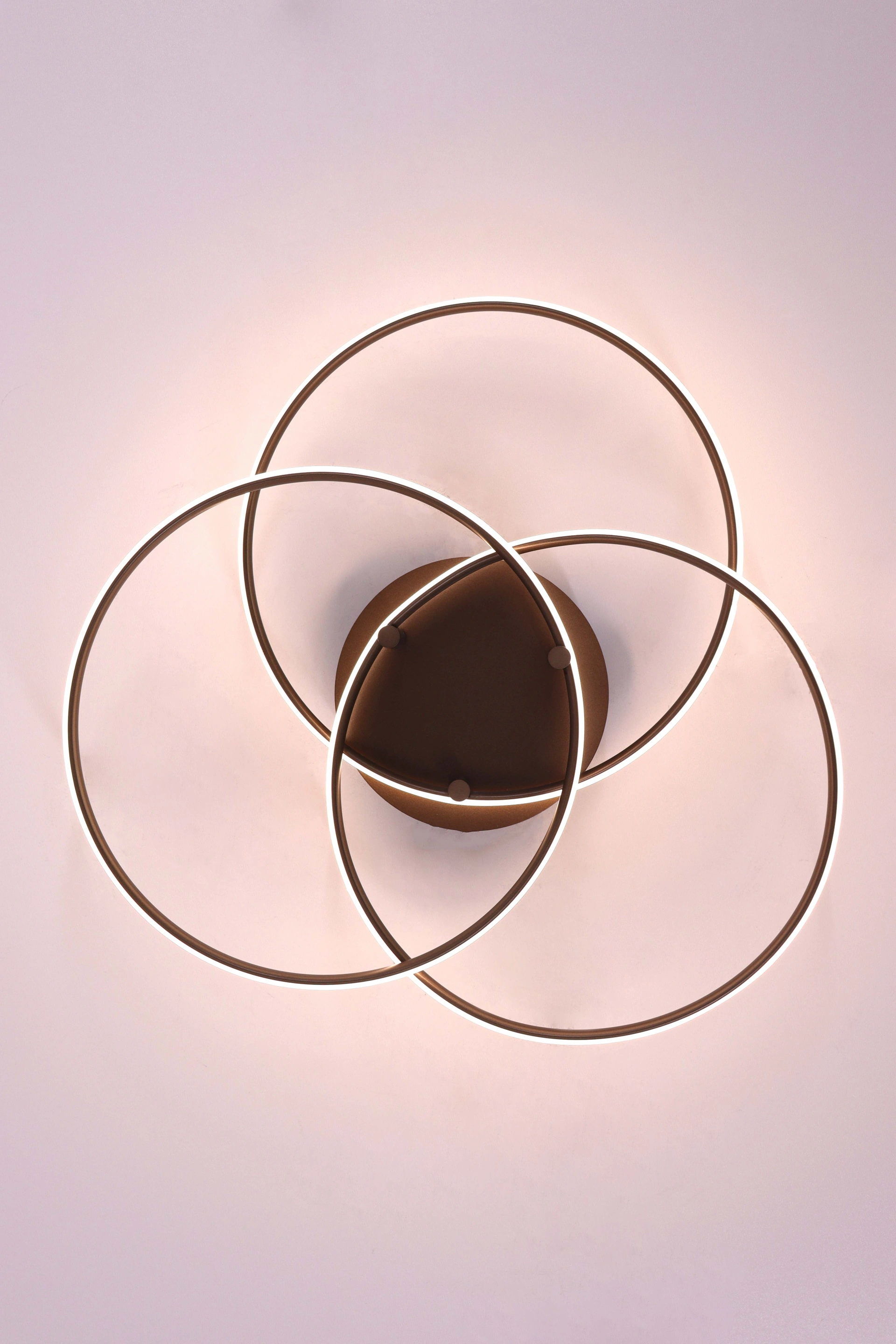 Plafondlamp anodic bruin LED Plafondlamp 42 cm – 3-standen Dimbaar  46751
