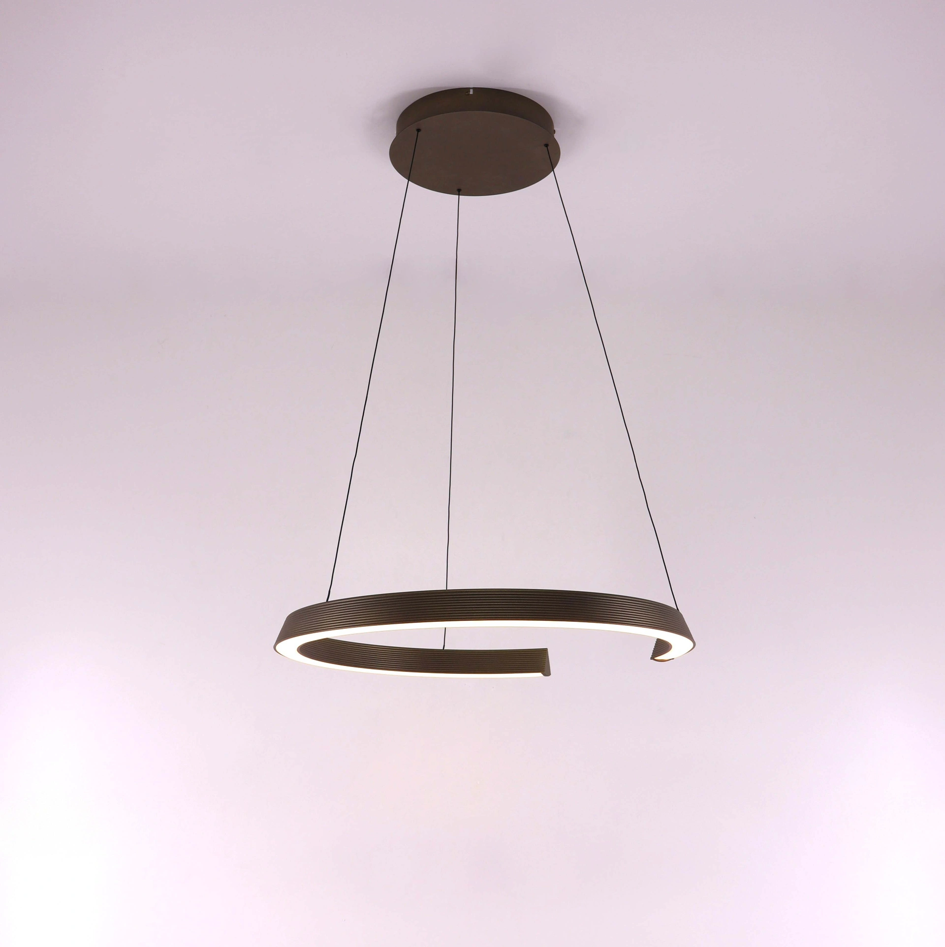 Hanglamp rond dimtowarm - brons/goud comfort lift - diameter 65cm 46461