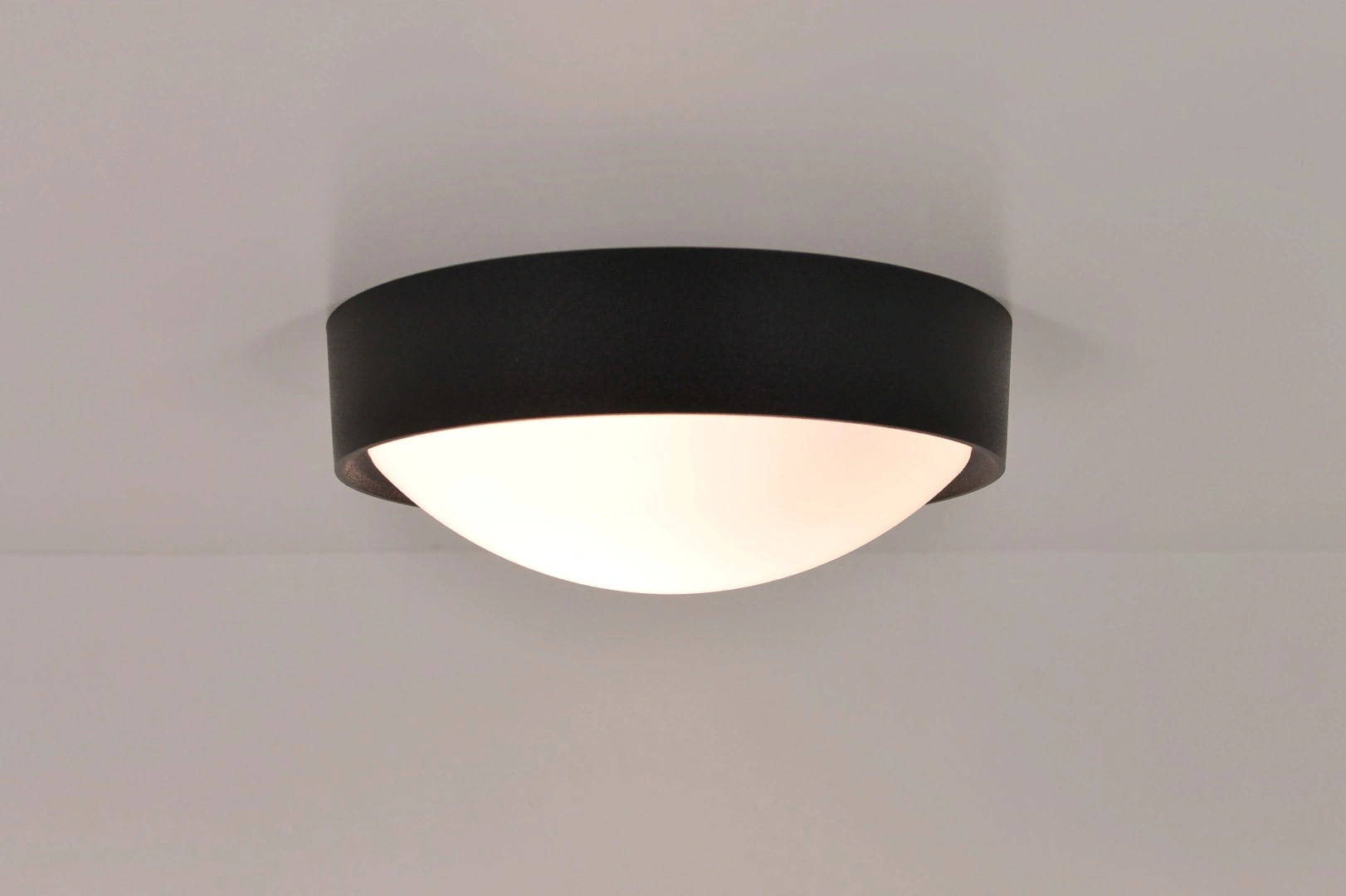 Plafondlamp rond zwart 25,5cm 40611