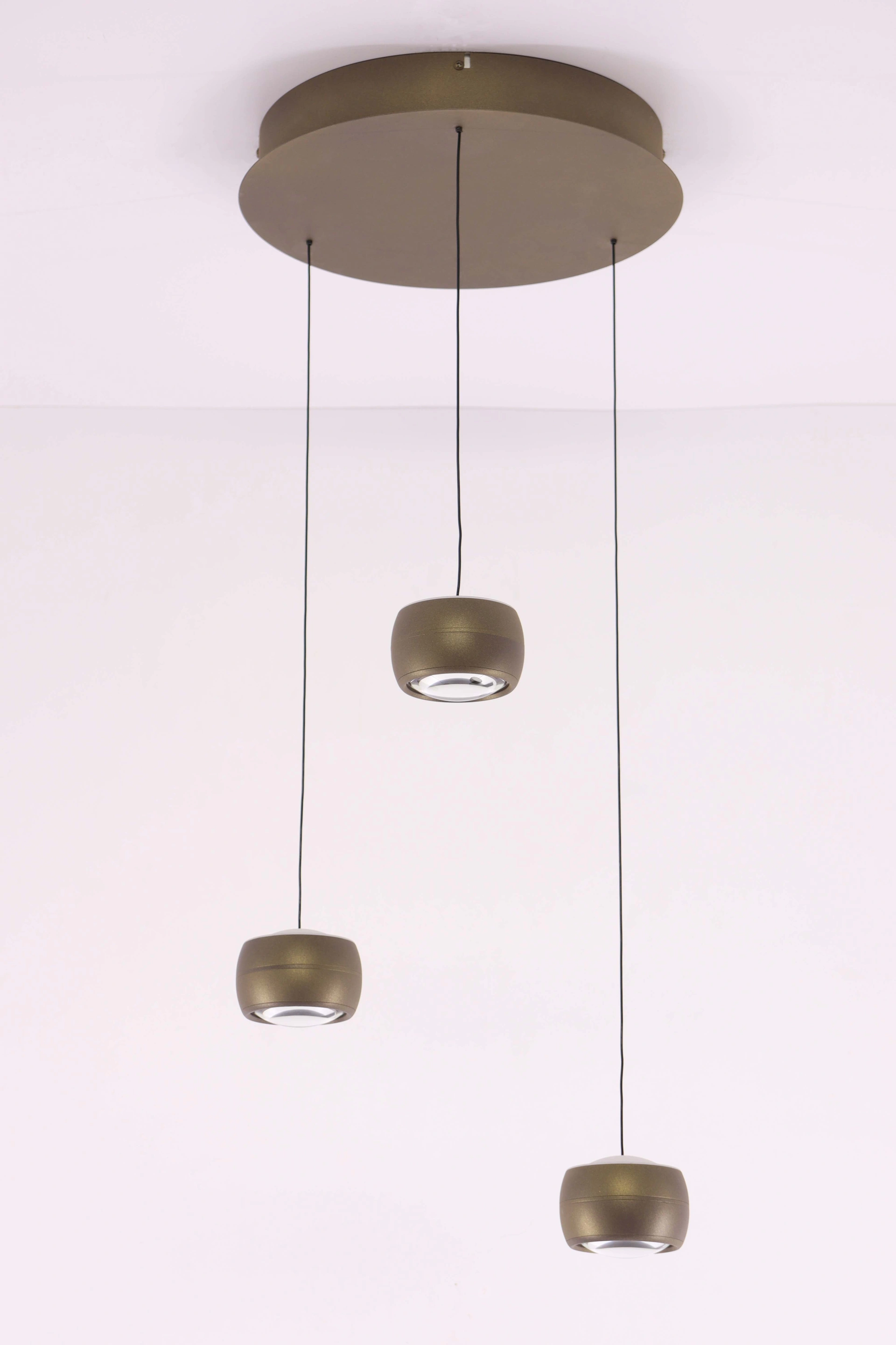 Hanglamp 3 lichts dia 35cm - brons goud - dim to warm   46568