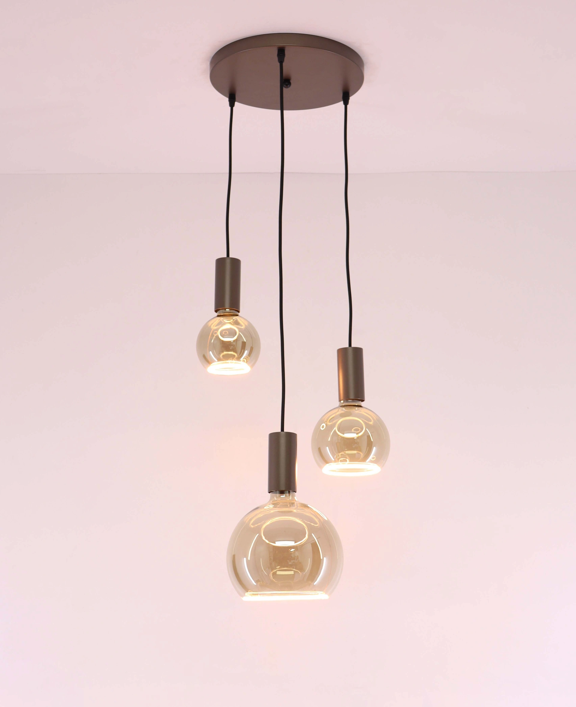 Hanglamp rond cacao - Segula lichtbronnen - 3lichts 50274