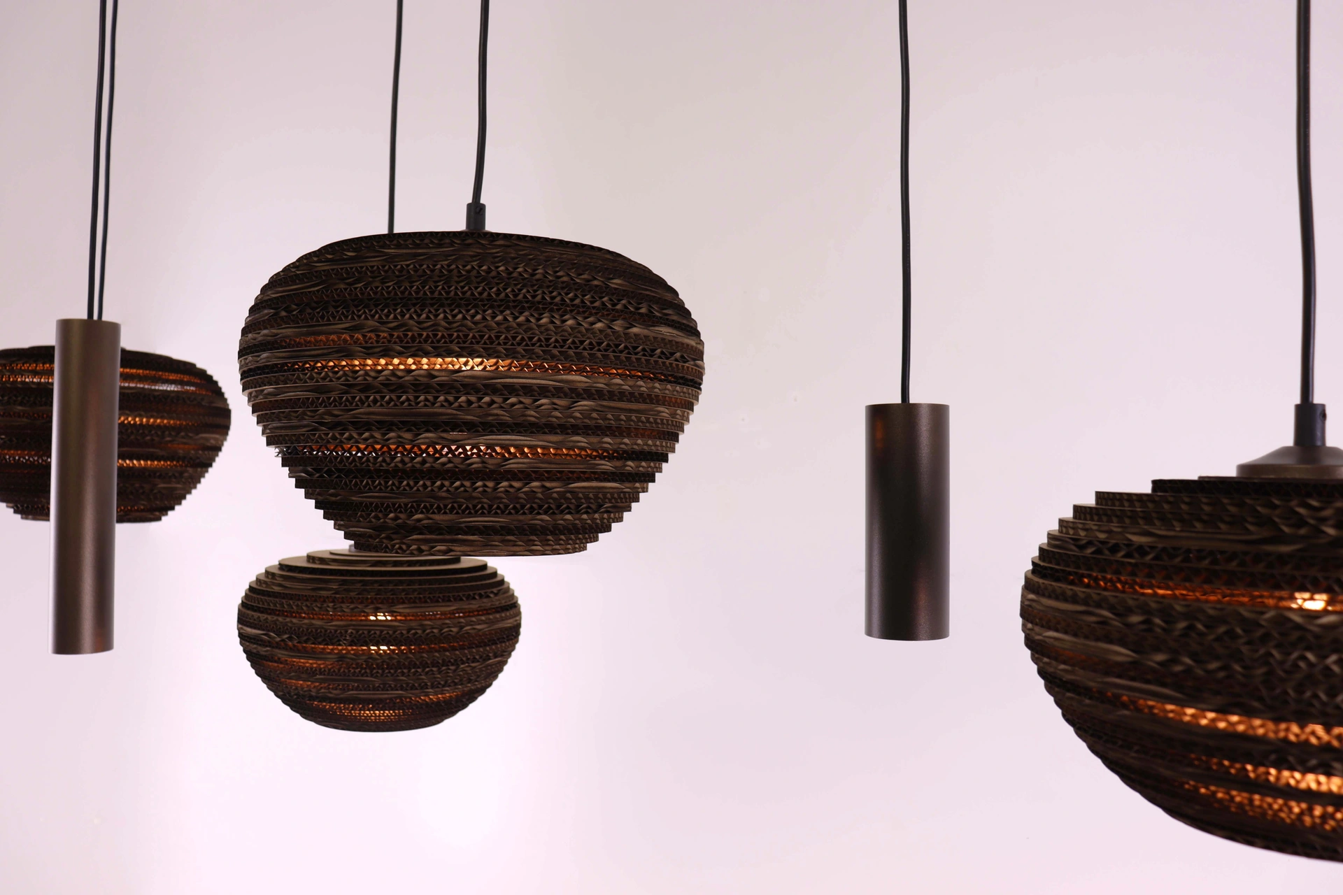 Hanglamp deens ovaal - Cacao - 6 lichts 140cm karton 50287