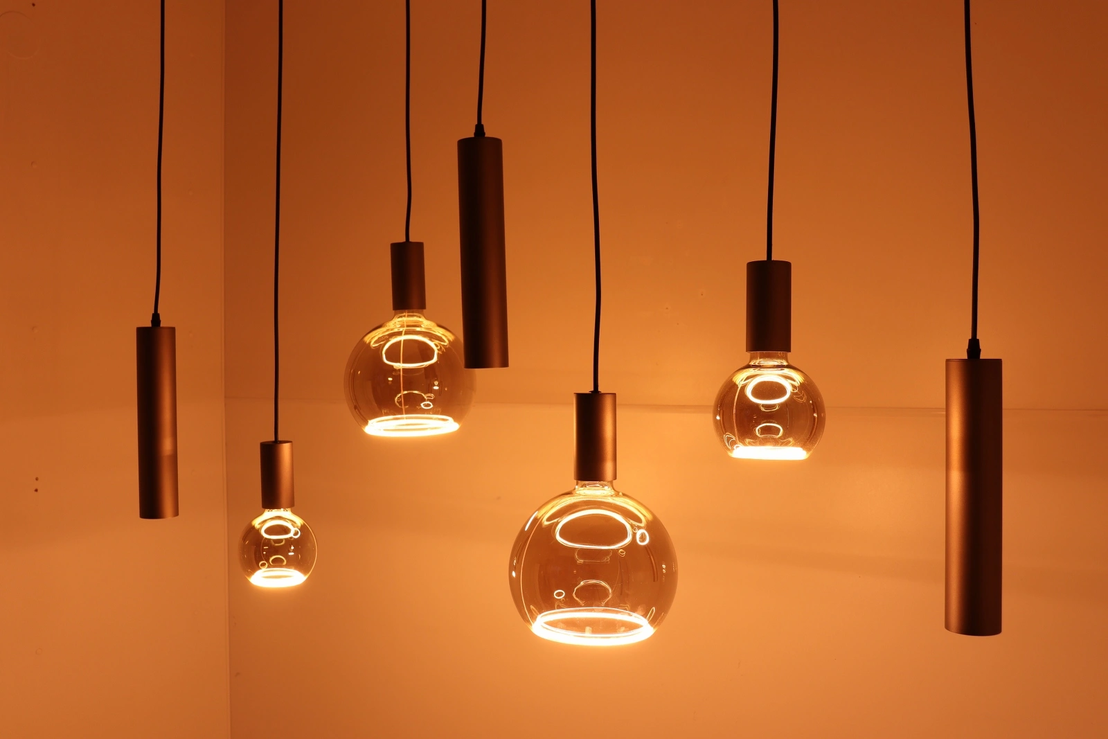 Hanglamp Cacao 7-lichts 130 cm Segula Floating LED en GU10 spots 50278