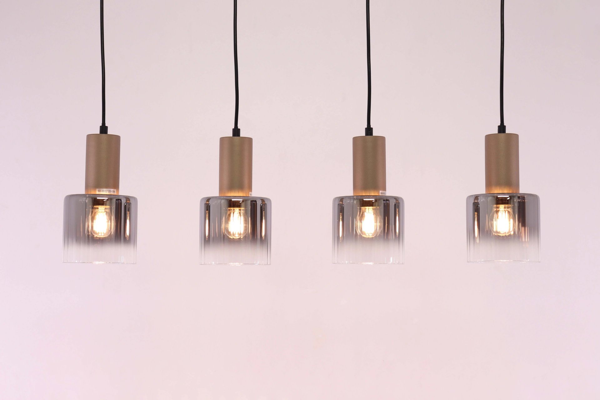 Hanglamp cacao met smoke glas - 4 lichts 80cm 46506