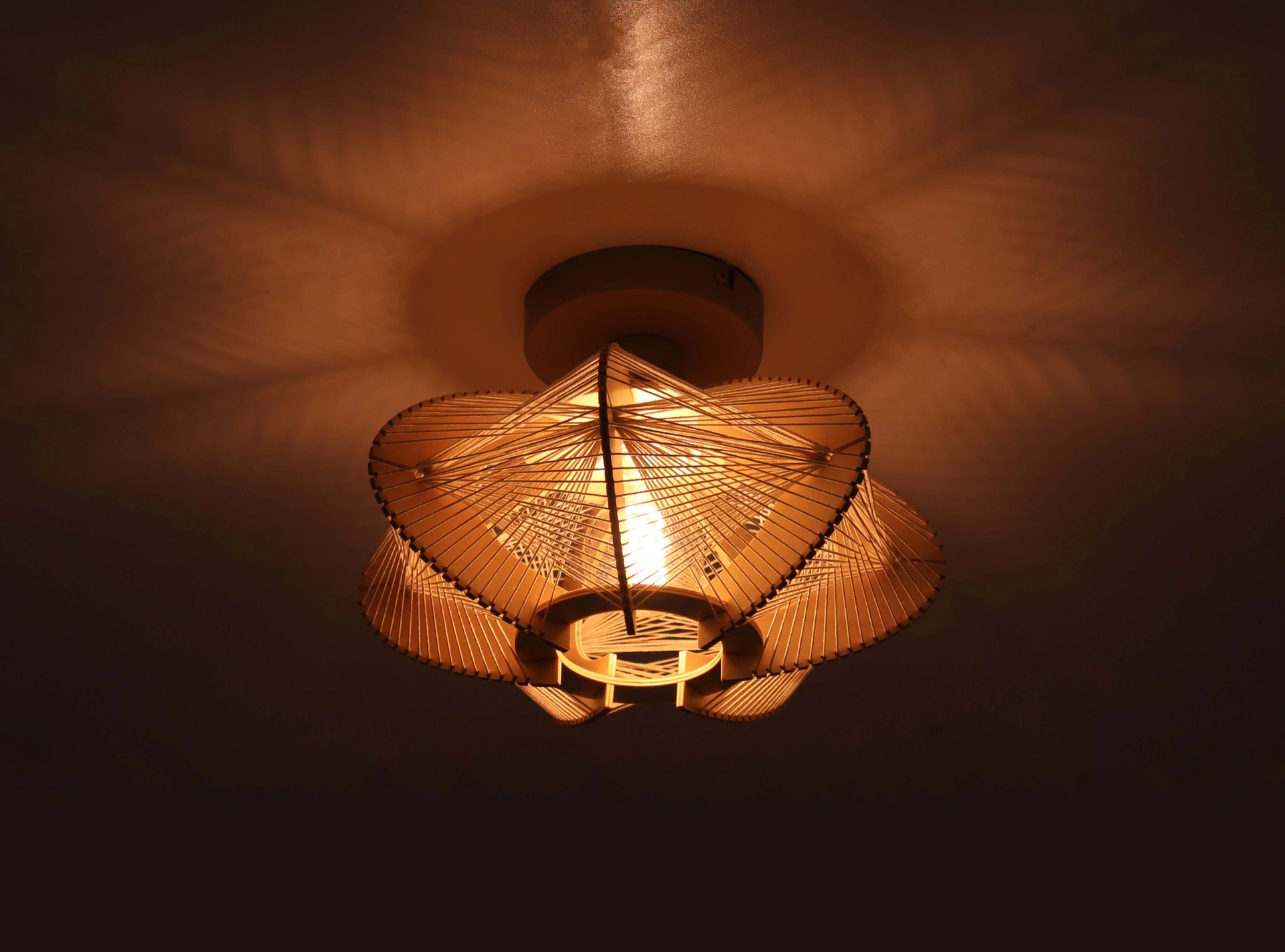 Japandi Plafondlamp van Natuurhout 46762