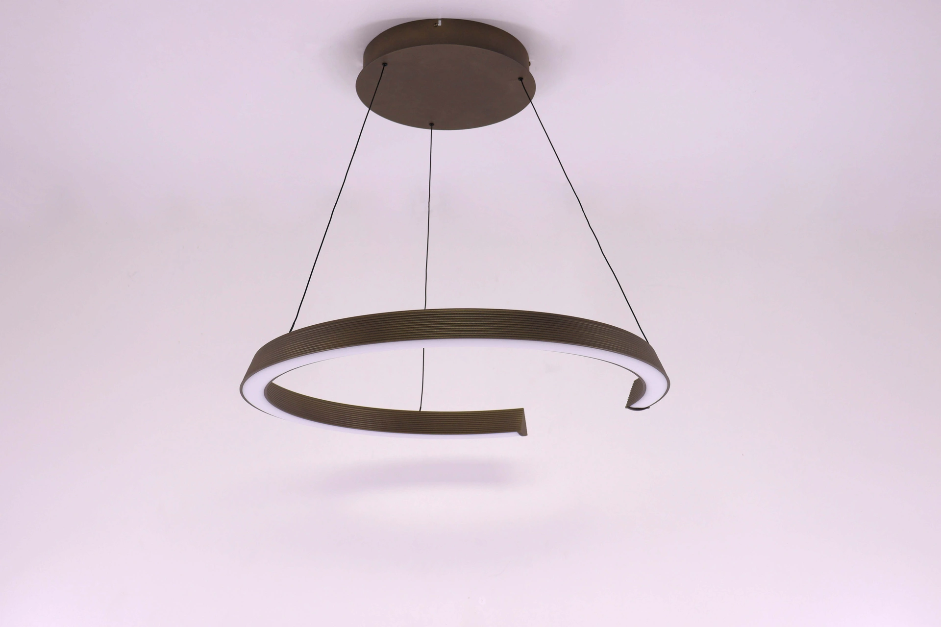 Hanglamp rond dimtowarm - brons/goud comfort lift - diameter 65cm 46461