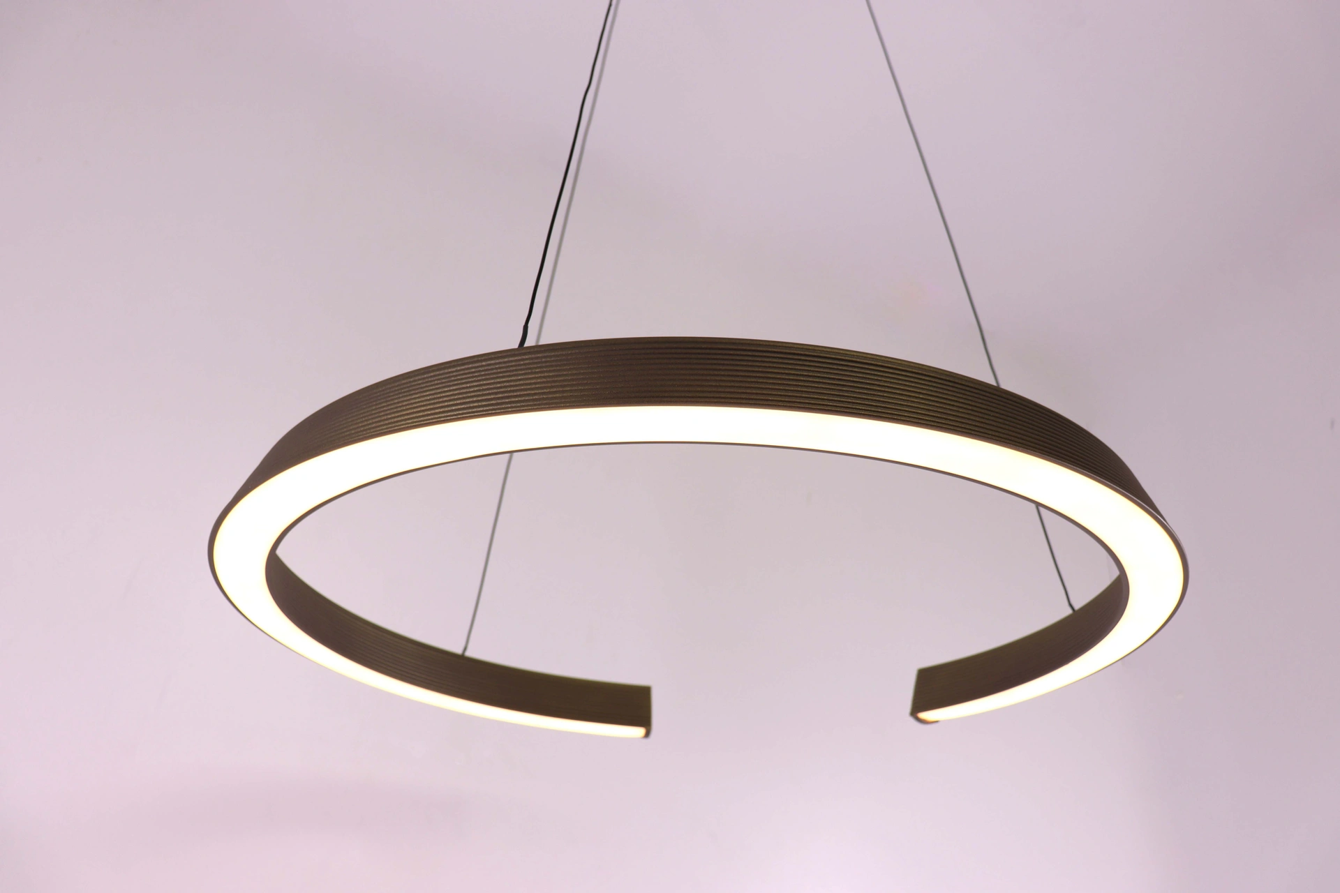 Hanglamp rond dimtowarm - brons/goud comfort lift - diameter 65cm 46461