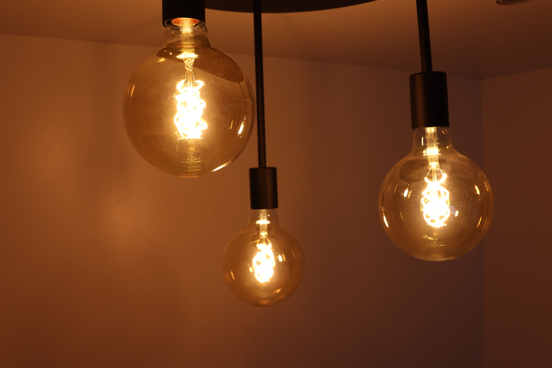 Plafondlamp 3 lichts - Exclusief segula lichtbronnen -  Zwart 61148