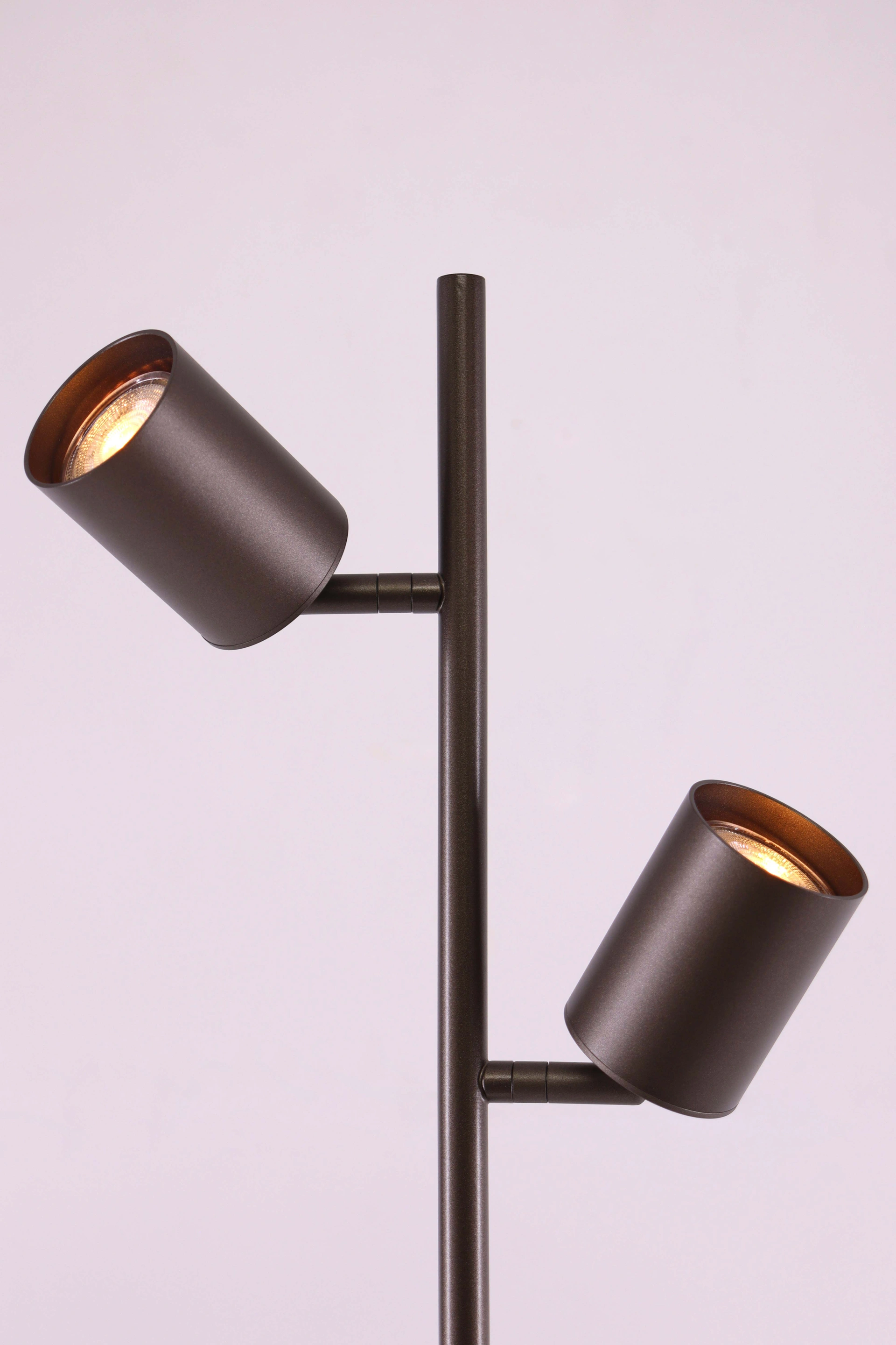 Vloerlamp cacao met 2 spots - Gu10 - 150cm 61225