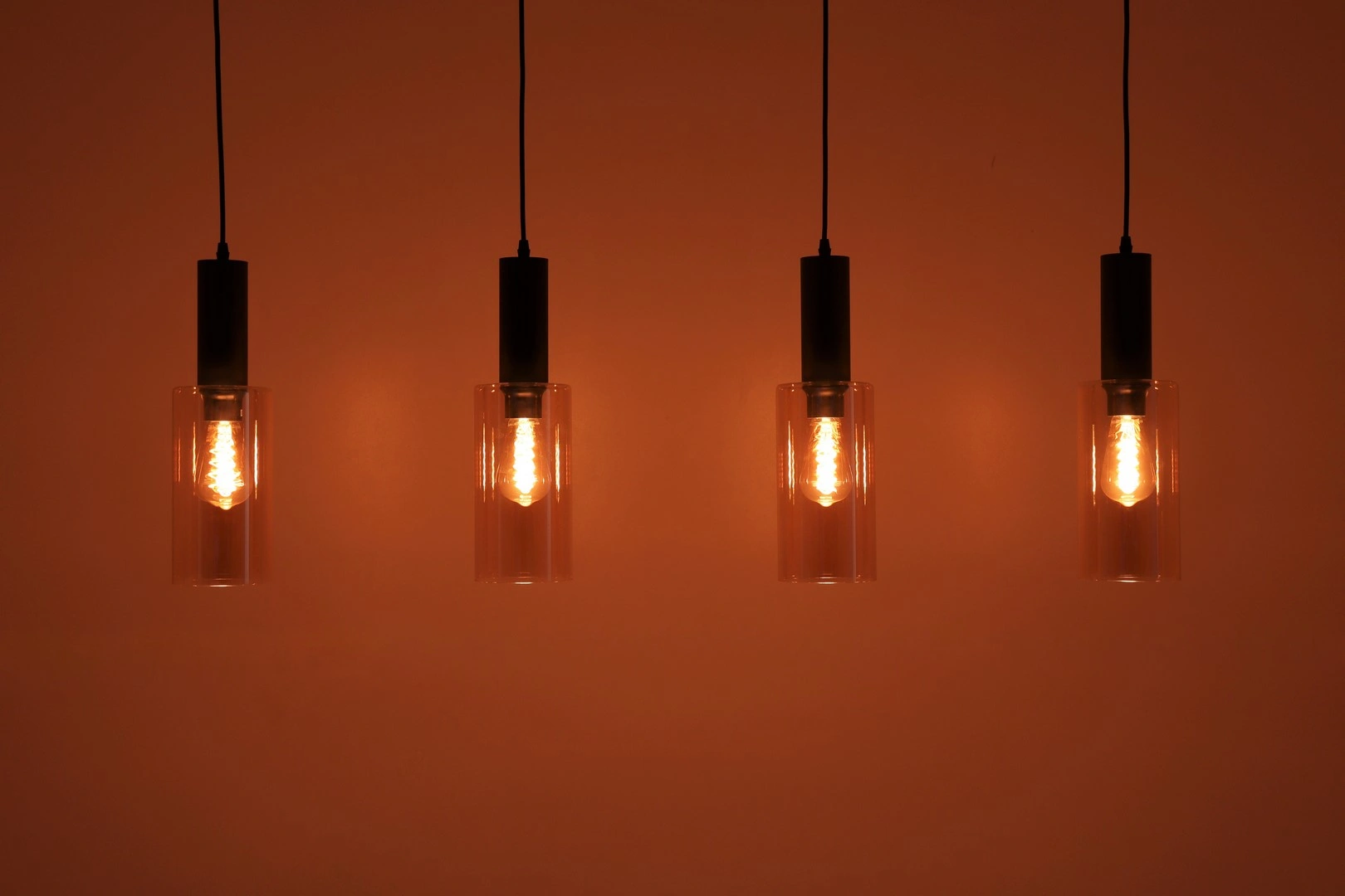 Hanglamp amber glas – 4 x E27 – 120 cm – Embar serie 61127