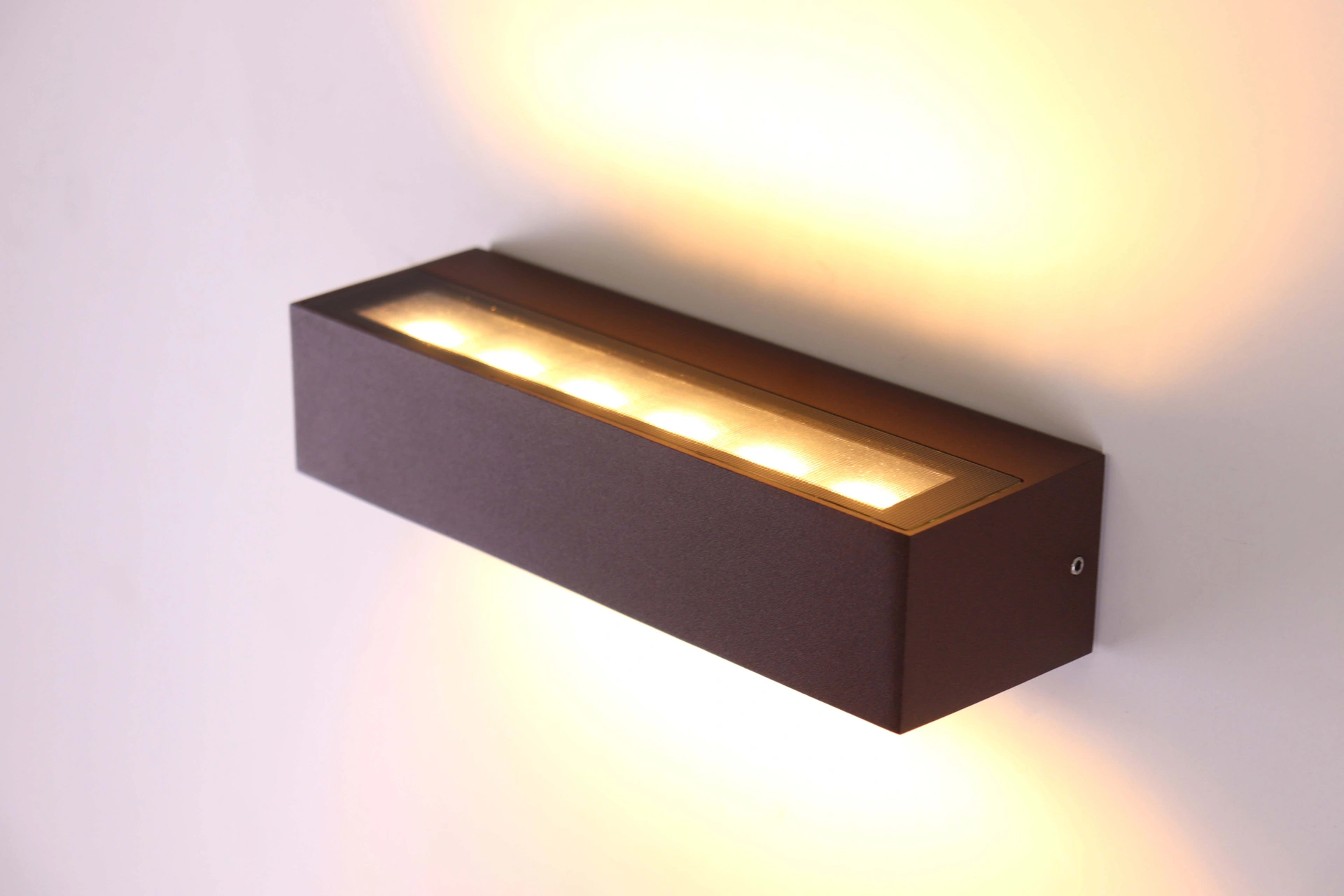 Wandlamp strak dip-switch - roest bruin - 22cm IP65   46677