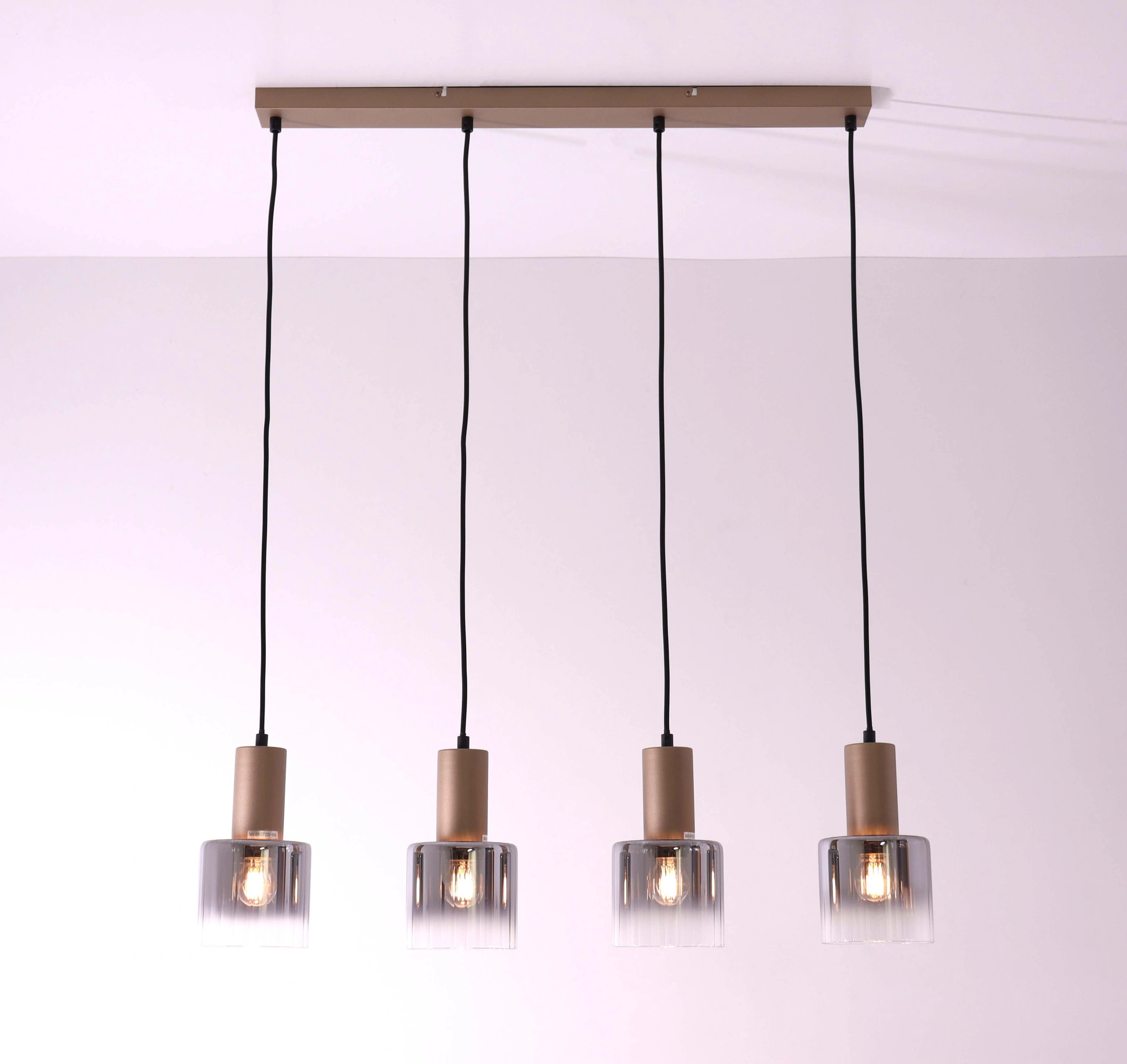 Hanglamp cacao met smoke glas - 4 lichts 80cm 46506