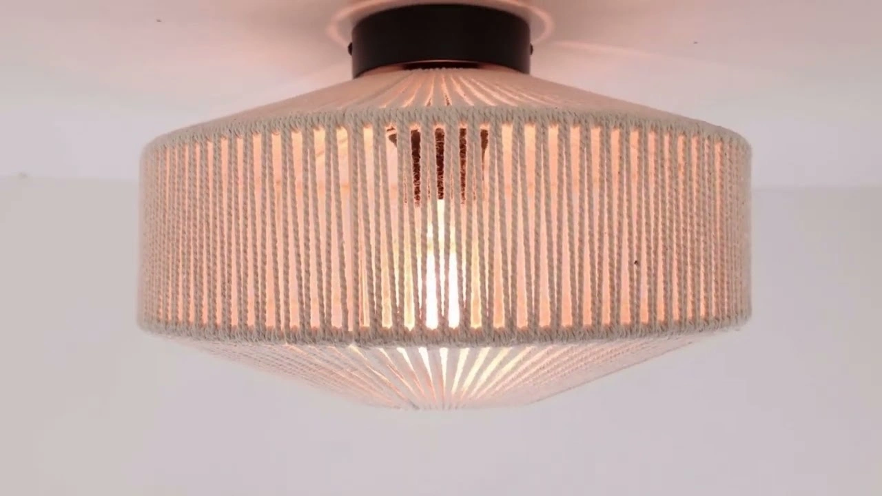 Plafondlamp naturel touw - zand/beige  - diameter 31cm  50223