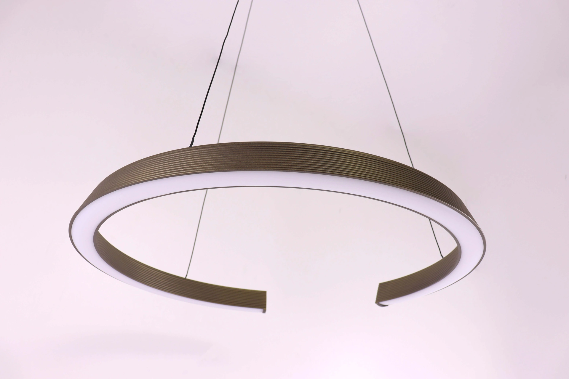 Hanglamp rond dimtowarm - brons/goud comfort lift - diameter 65cm 46461