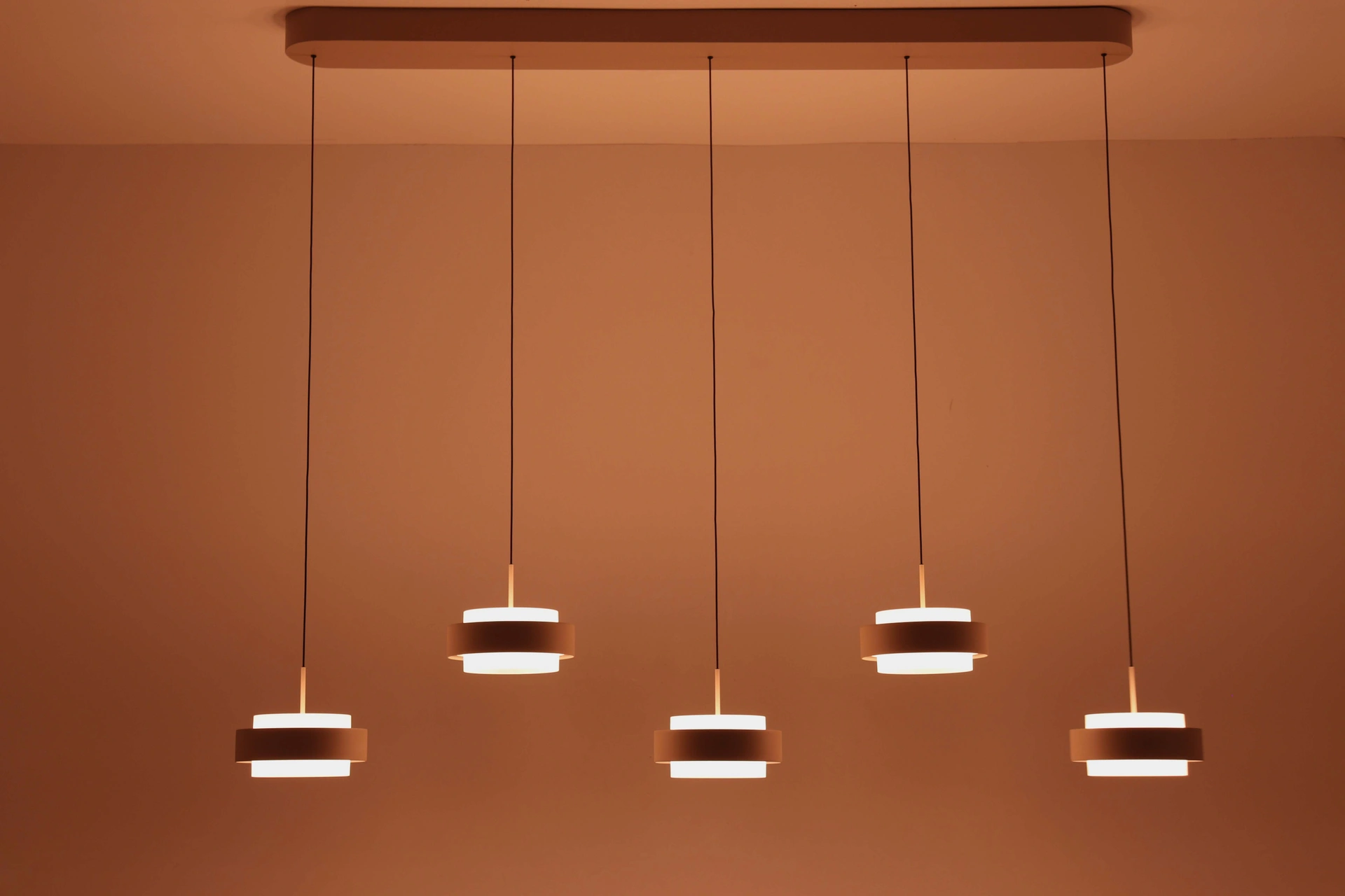hanglamp 5lichts creme - lengte 140cm - Comfortlift functie 46229