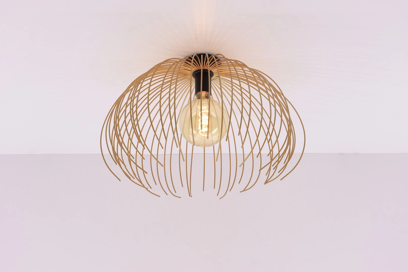 Plafondlamp Jelly zwart goud - open metalen design - 45 cm 61057