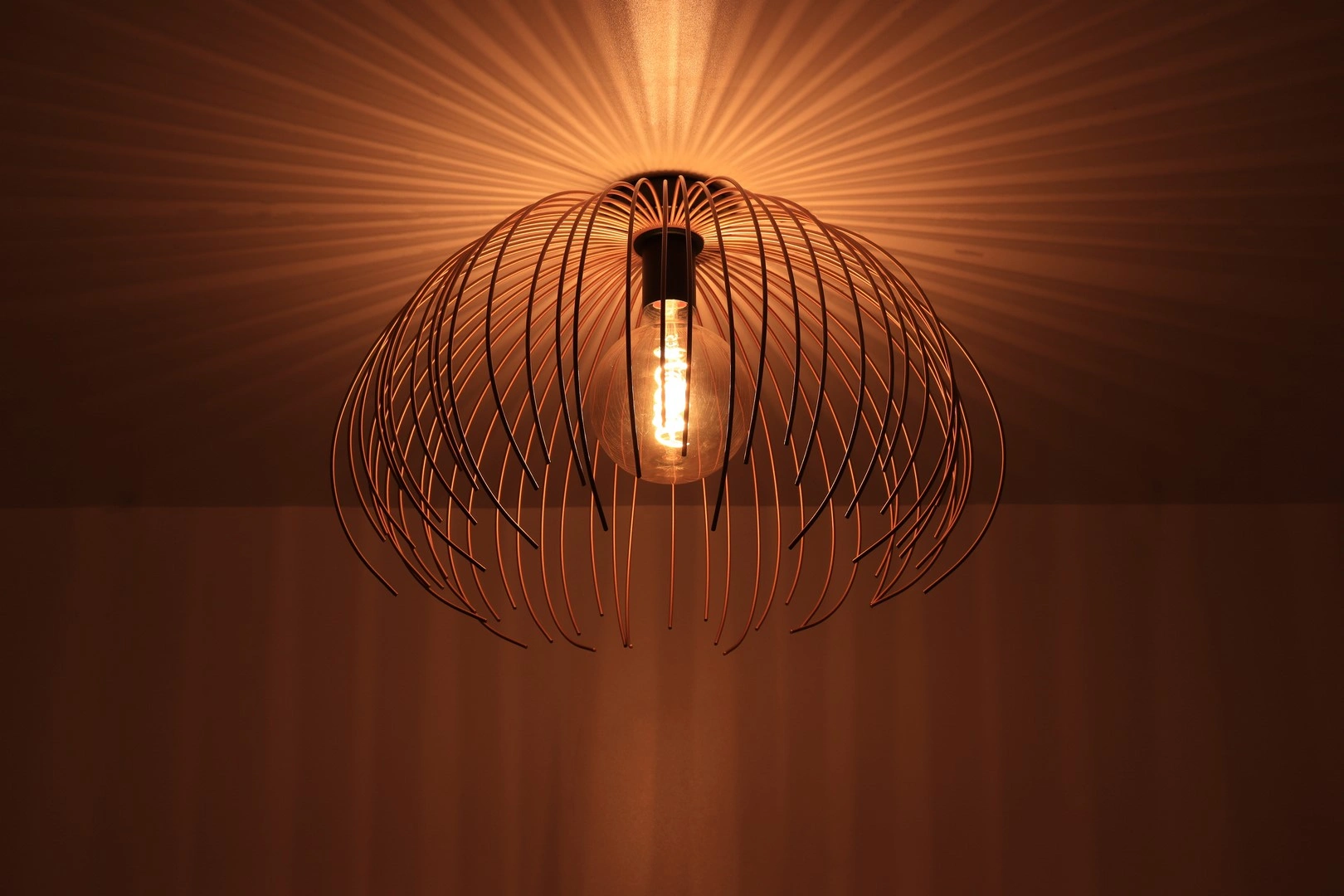 Plafondlamp Jelly zwart goud - open metalen design - 45 cm 61057
