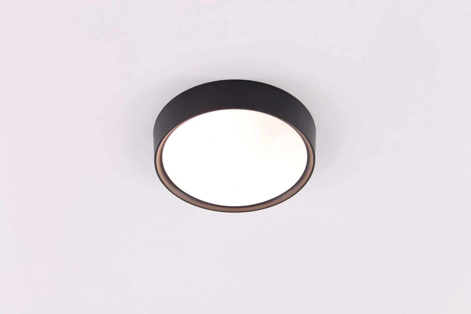 Plafondlamp rond zwart 25,5cm 40611