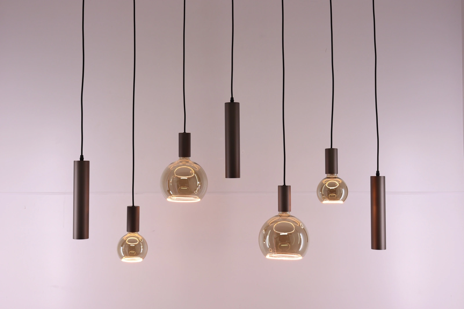 Hanglamp Cacao 7-lichts 130 cm Segula Floating LED en GU10 spots 50278