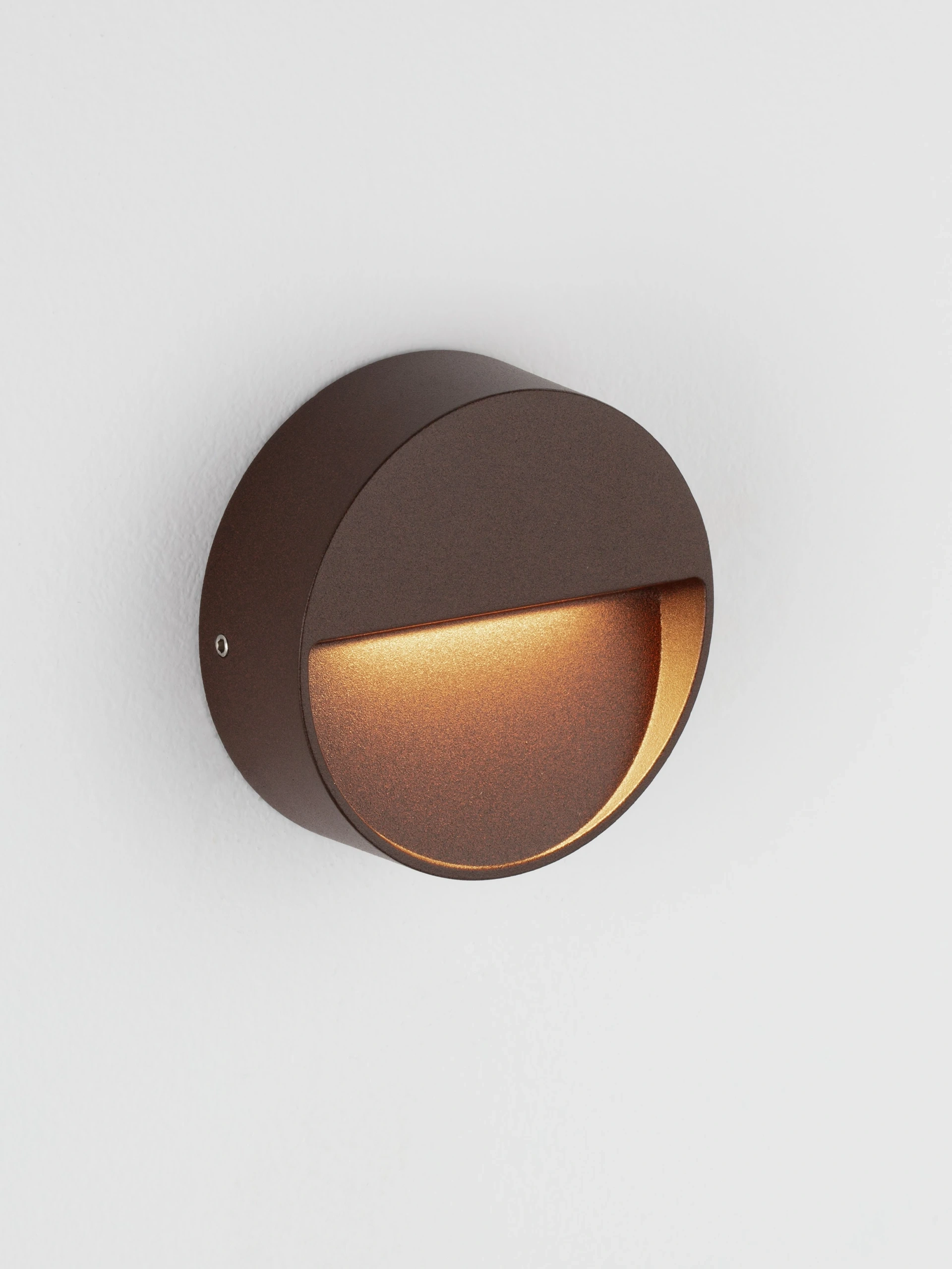 Arden LED buitenwandlamp rond - Roestbruin – Ø10 cm – Instelbare lichtkleur SW10554