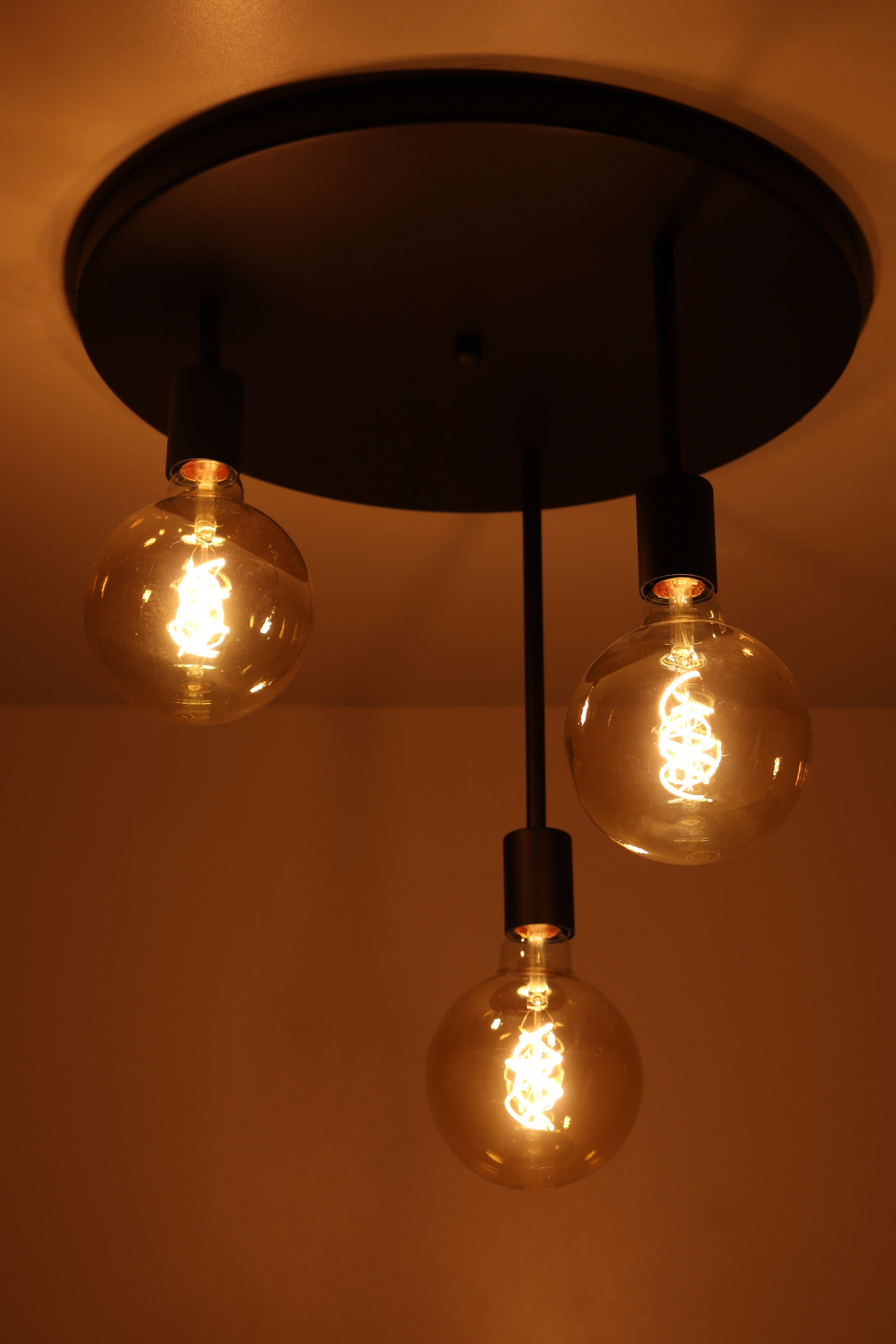 Plafondlamp 3 lichts - Exclusief segula lichtbronnen -  Zwart 61148