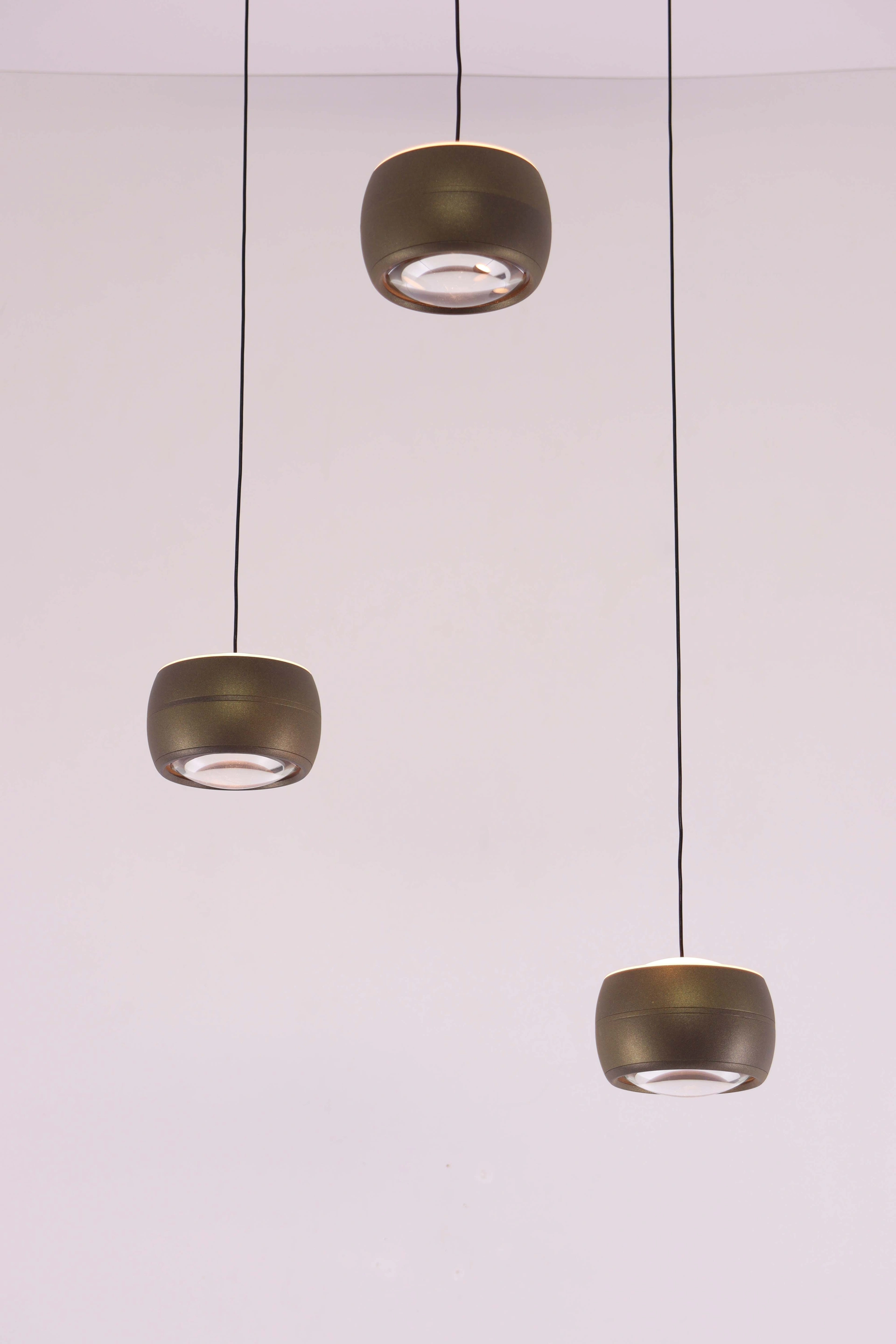 Hanglamp 3 lichts dia 35cm - brons goud - dim to warm   46568