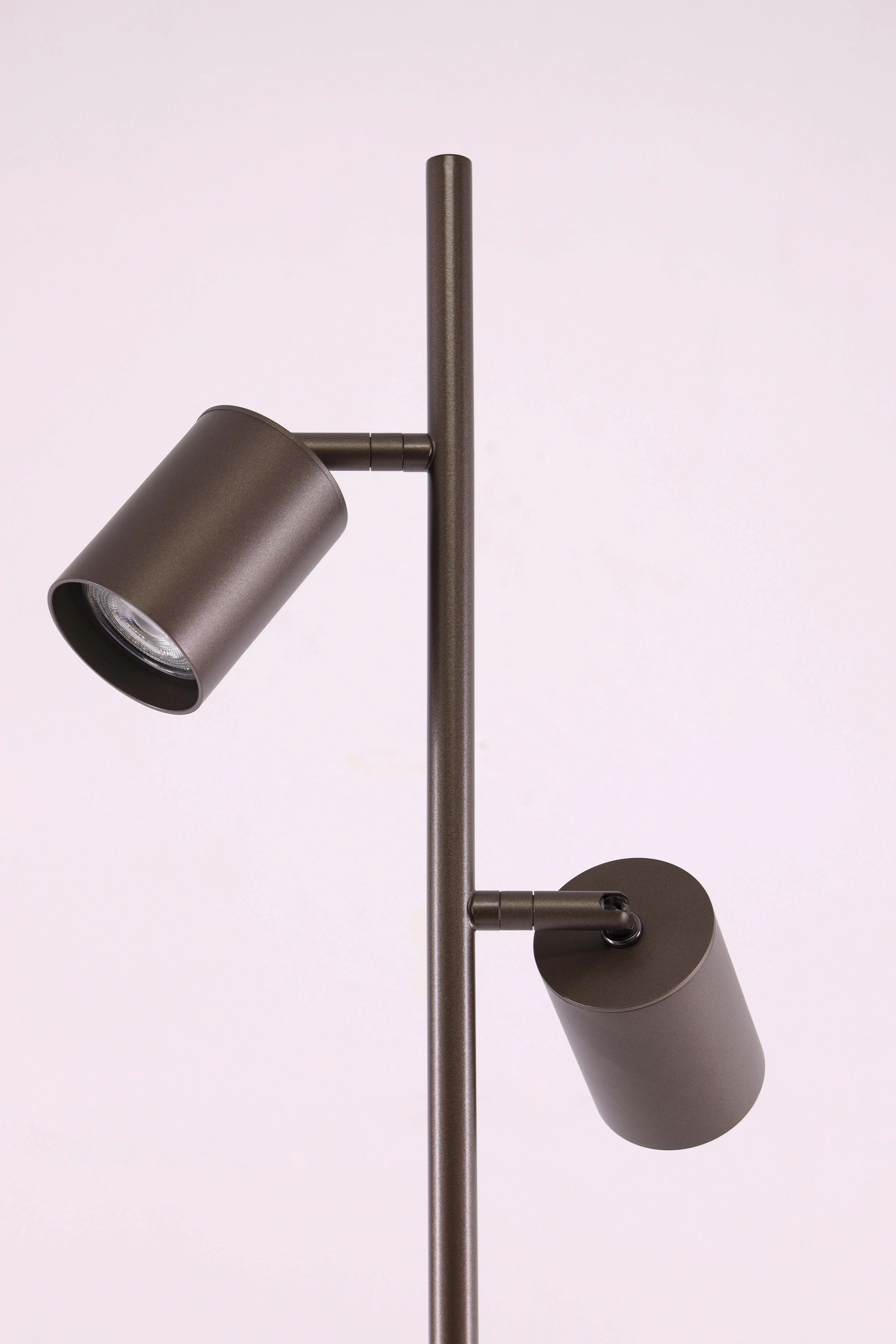Vloerlamp cacao met 2 spots - Gu10 - 150cm 61225